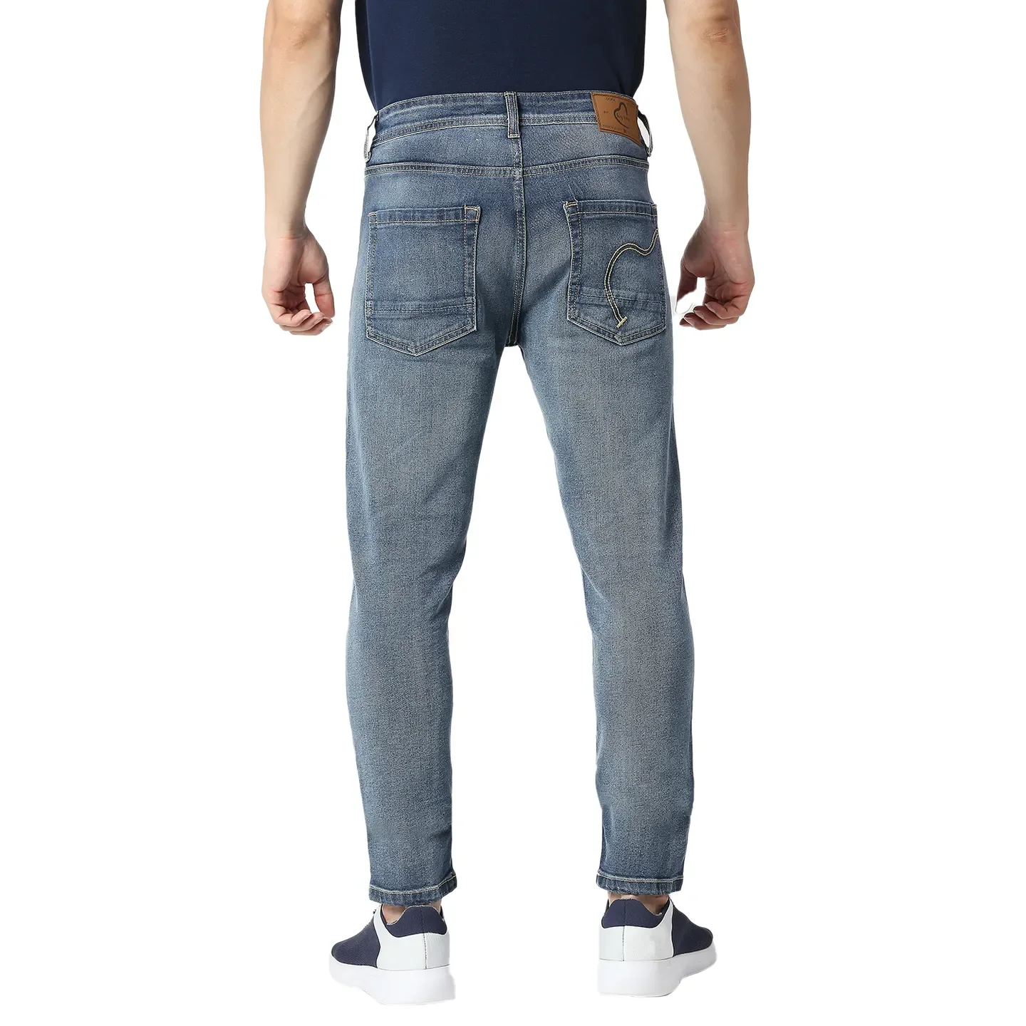Blue Cropped Fit Men's Denims by Being Human Clothing - Image 3