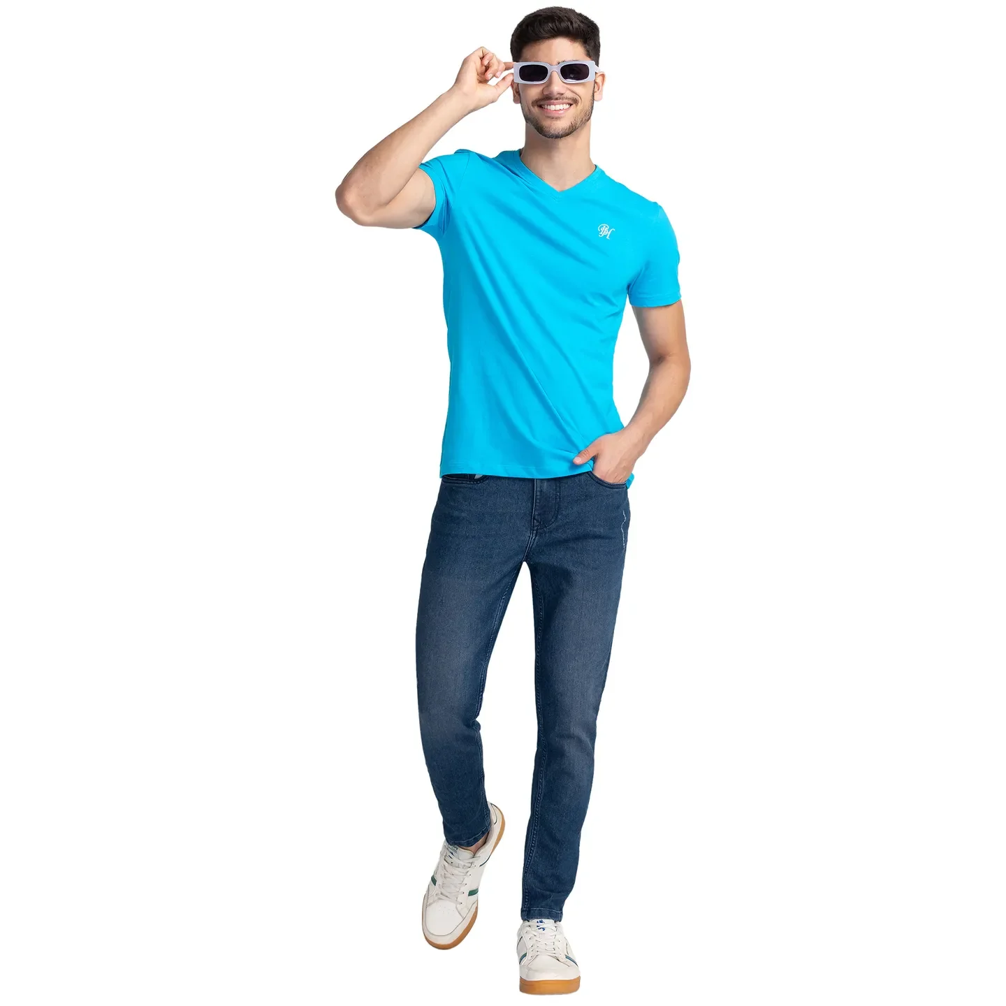 Blue Cropped Fit Men's Denims by Being Human Clothing - Image 6