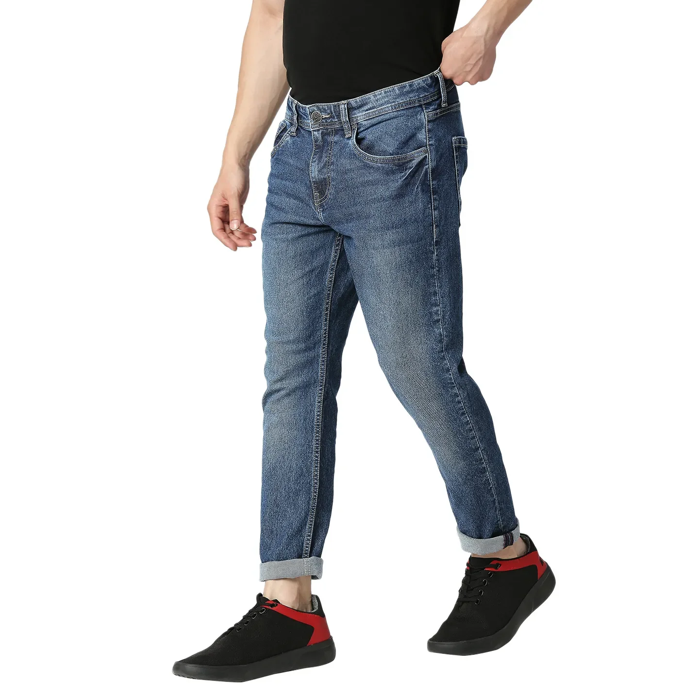 Blue Cropped Fit Men's Denims by Being Human Clothing - Image 2