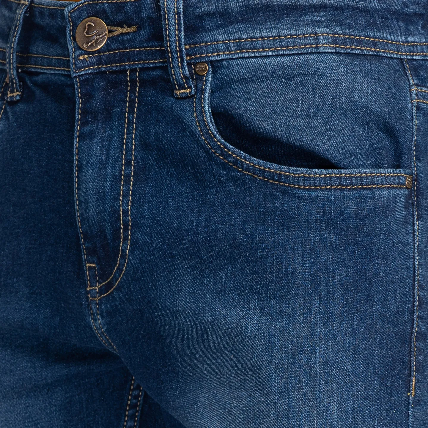 Blue Cropped Fit Men's Denims by Being Human Clothing - Image 5