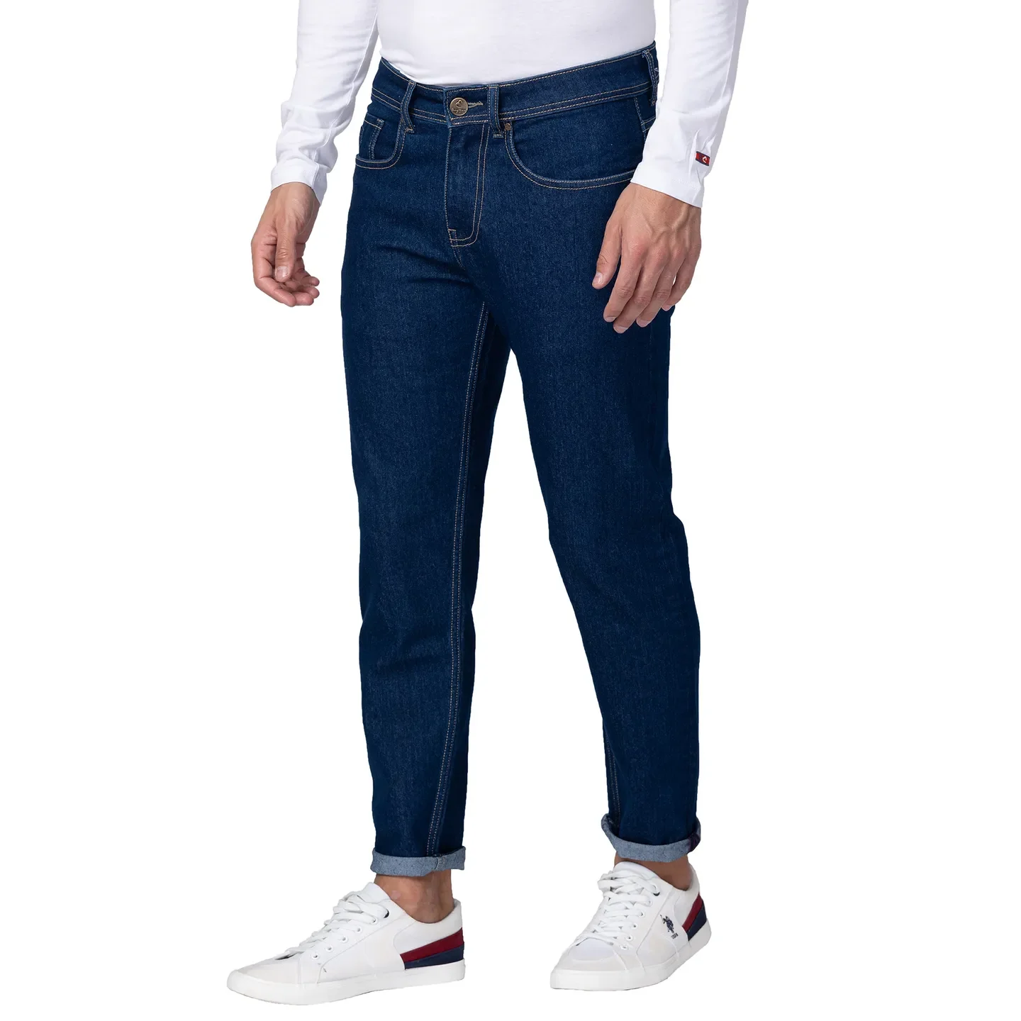 Blue Cropped Fit Men's Denims by Being Human Clothing - Image 2
