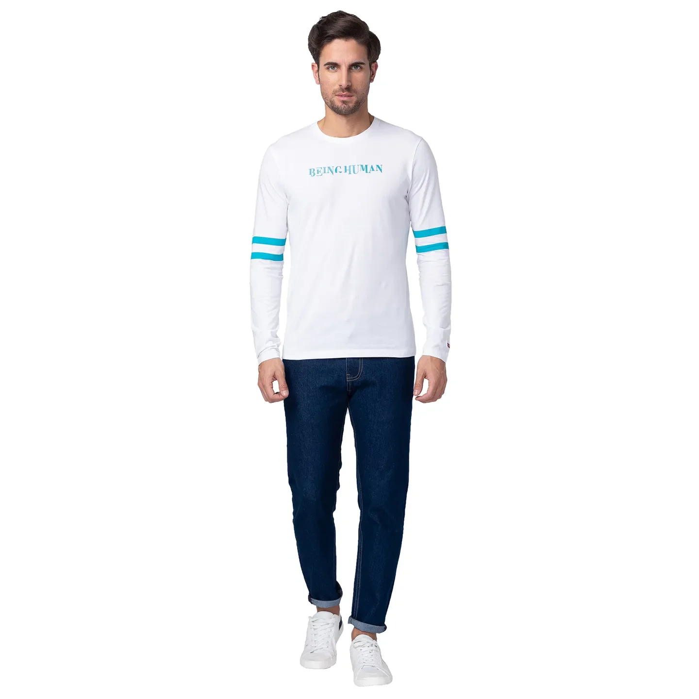 Blue Cropped Fit Men's Denims by Being Human Clothing - Image 5