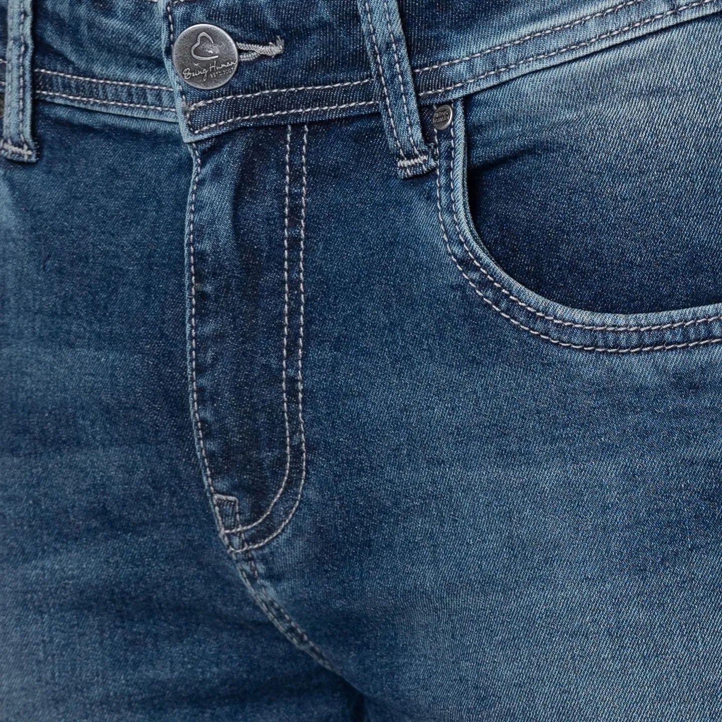 Blue Cropped Fit Men's Denims by Being Human Clothing - Image 4