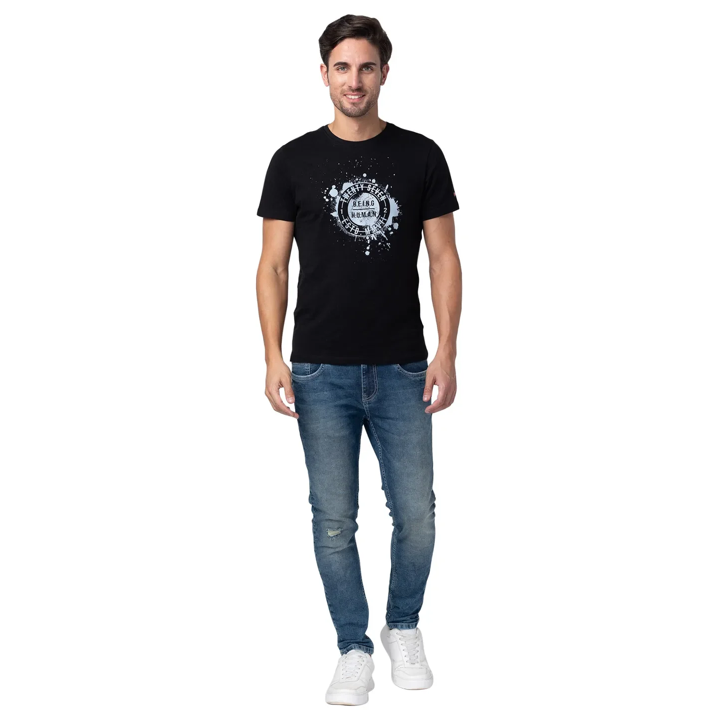 Blue Cropped Fit Men's Denims by Being Human Clothing - Image 5
