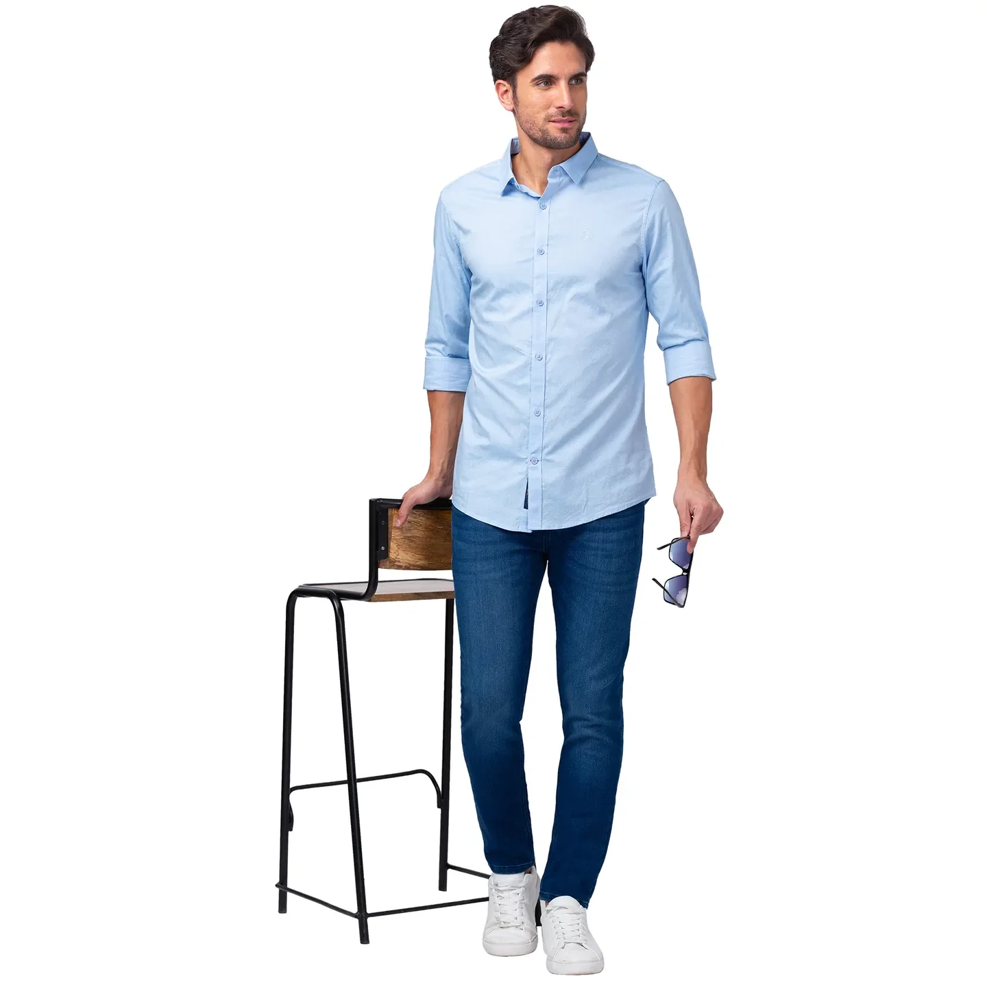 Blue Cropped Fit Men's Denims by Being Human Clothing - Image 6