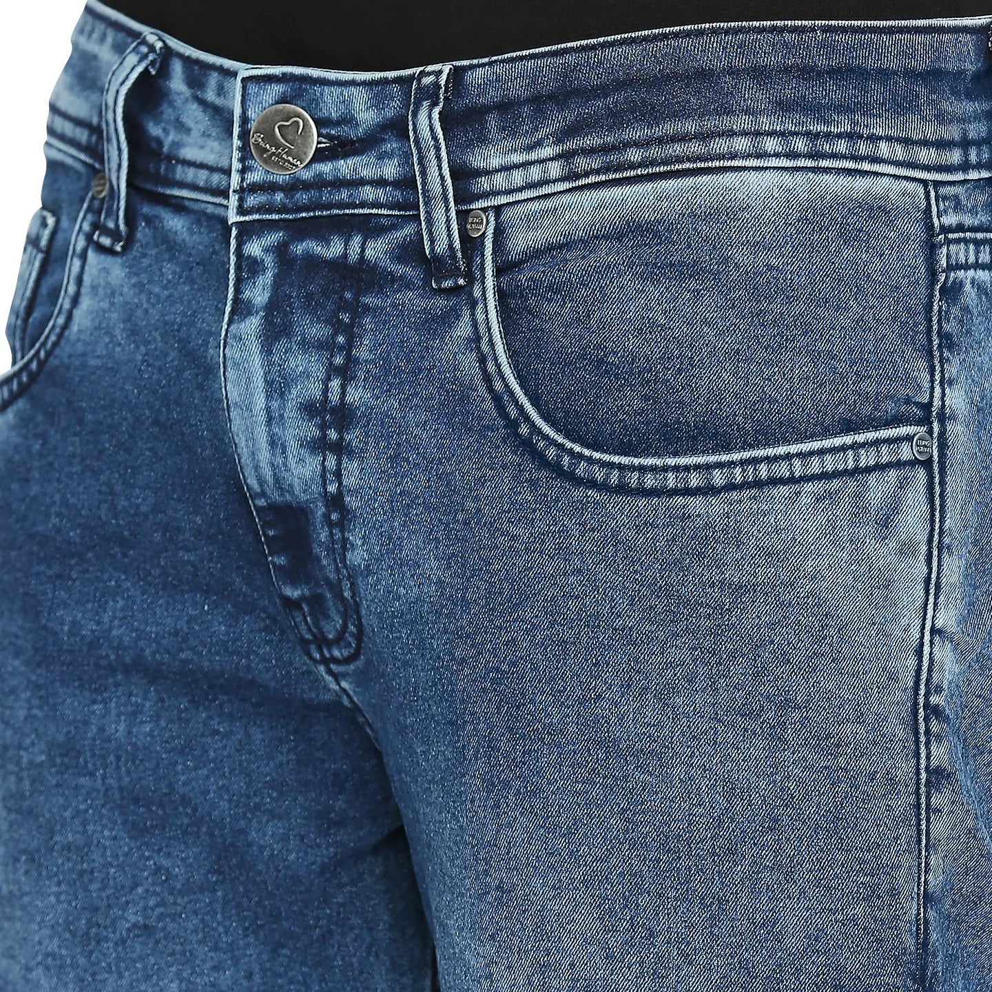 Blue Cropped Fit Men's Denims by Being Human Clothing - Image 5