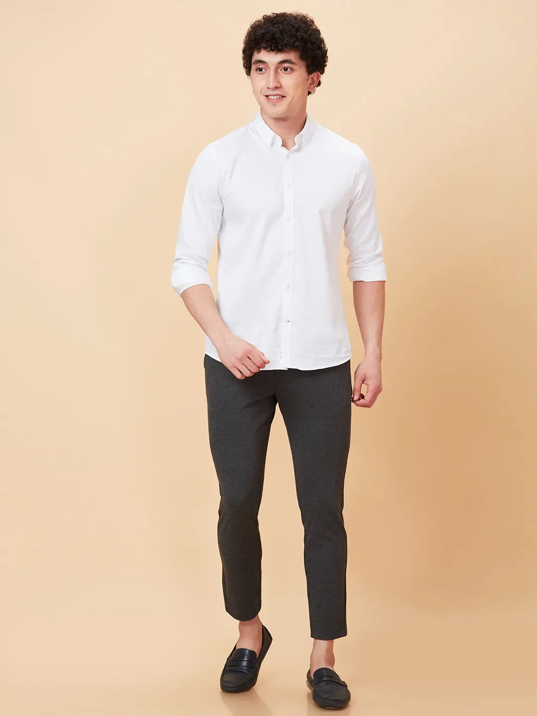 Black Cropped Fit Chinos For Men By Being Human Clothing - Image 2
