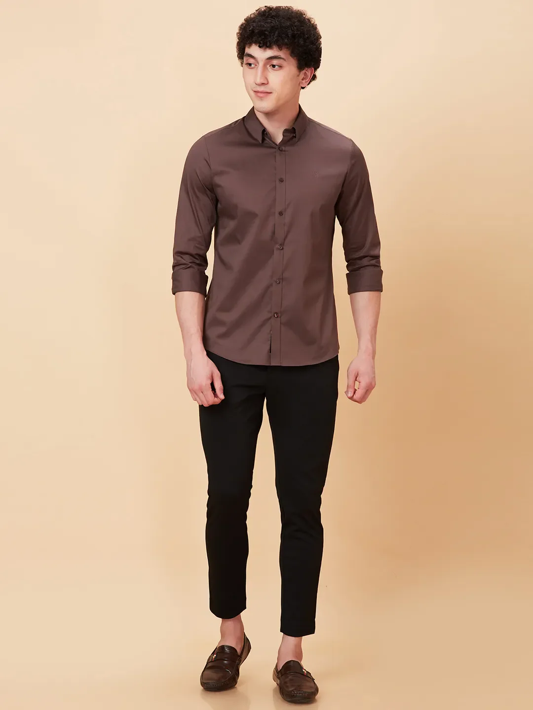 Black Cropped fit Men's Chinos by Being Human Clothing - Image 2