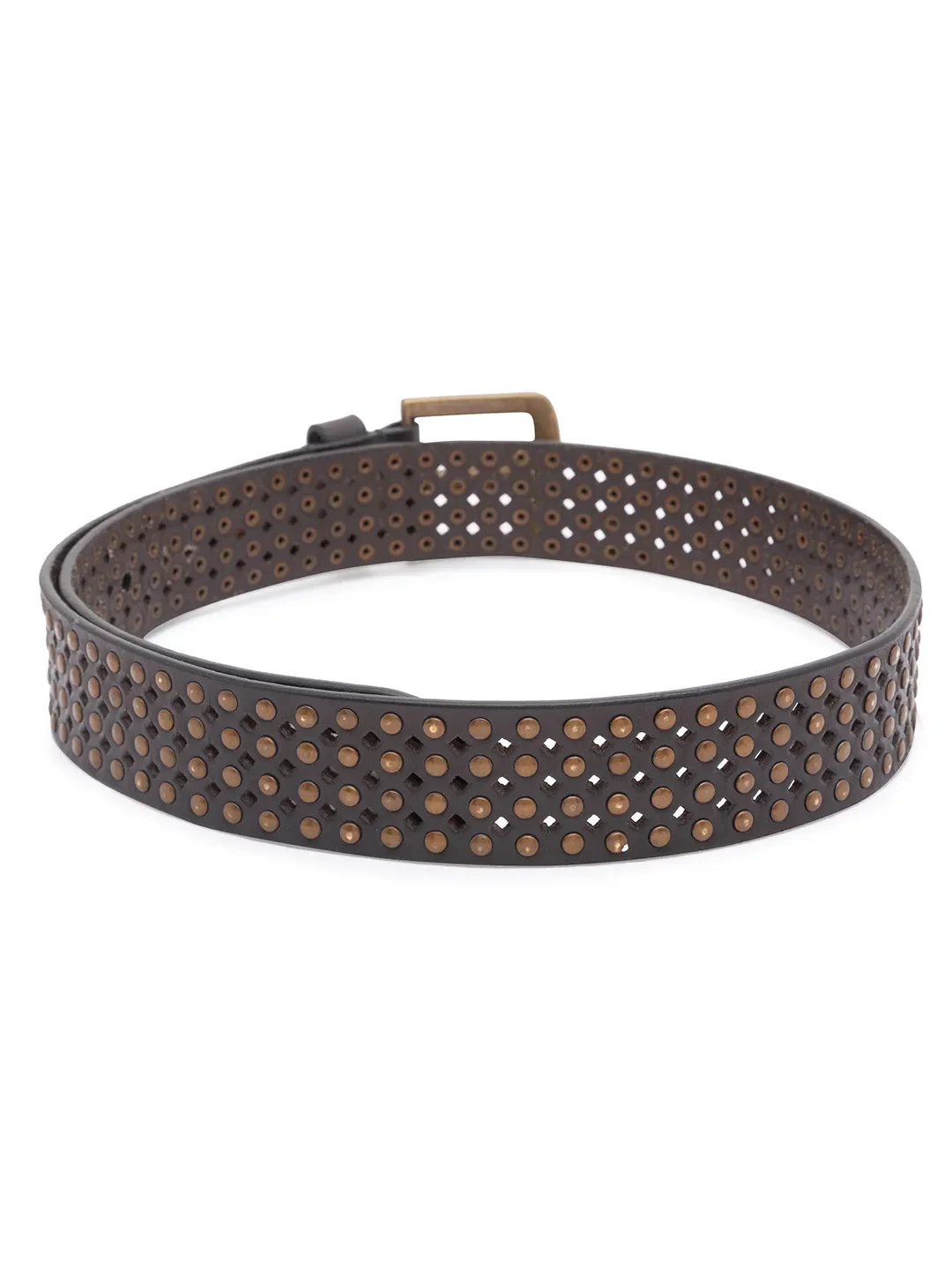 Dark Brown Leather Men's Belt By Being Human Clothing - Image 2