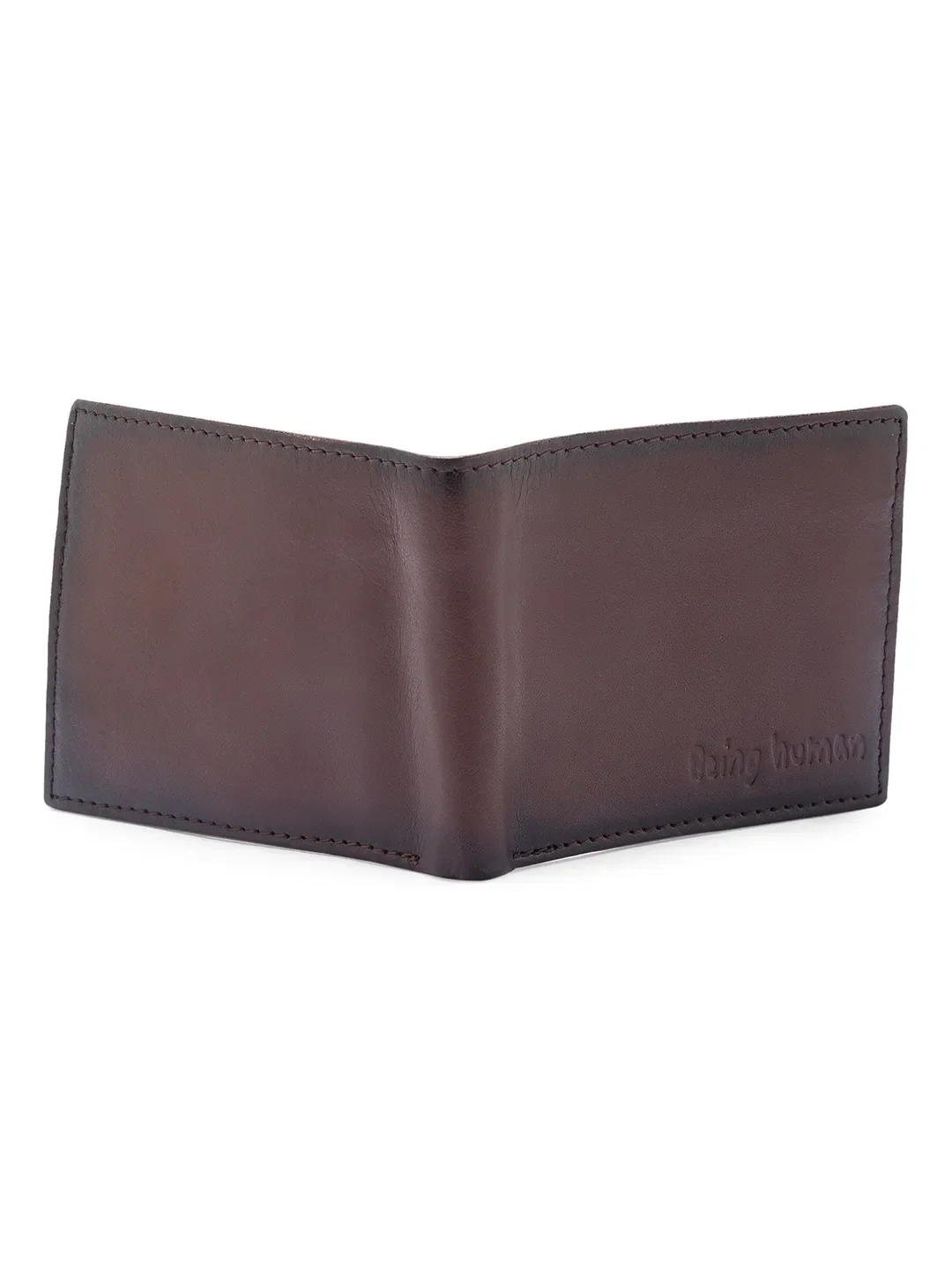 Dark Brown Leather Men's Wallet by Being Human Clothing - Image 4