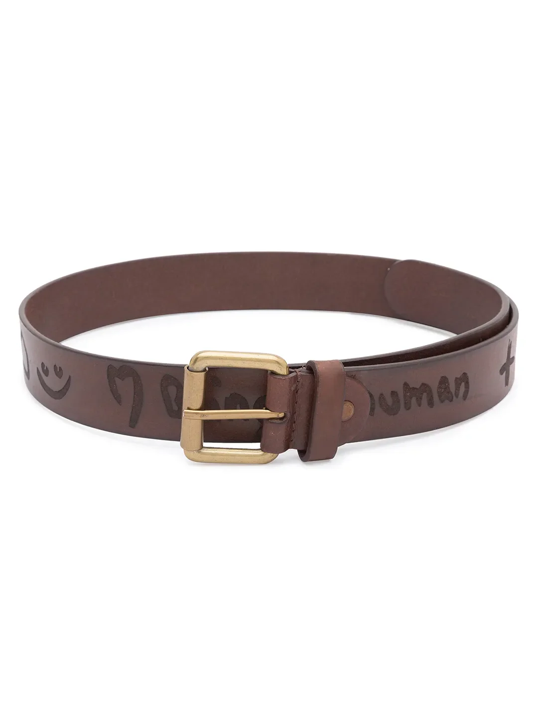 Dark Tan Leather Men's Belt By Being Human Clothing