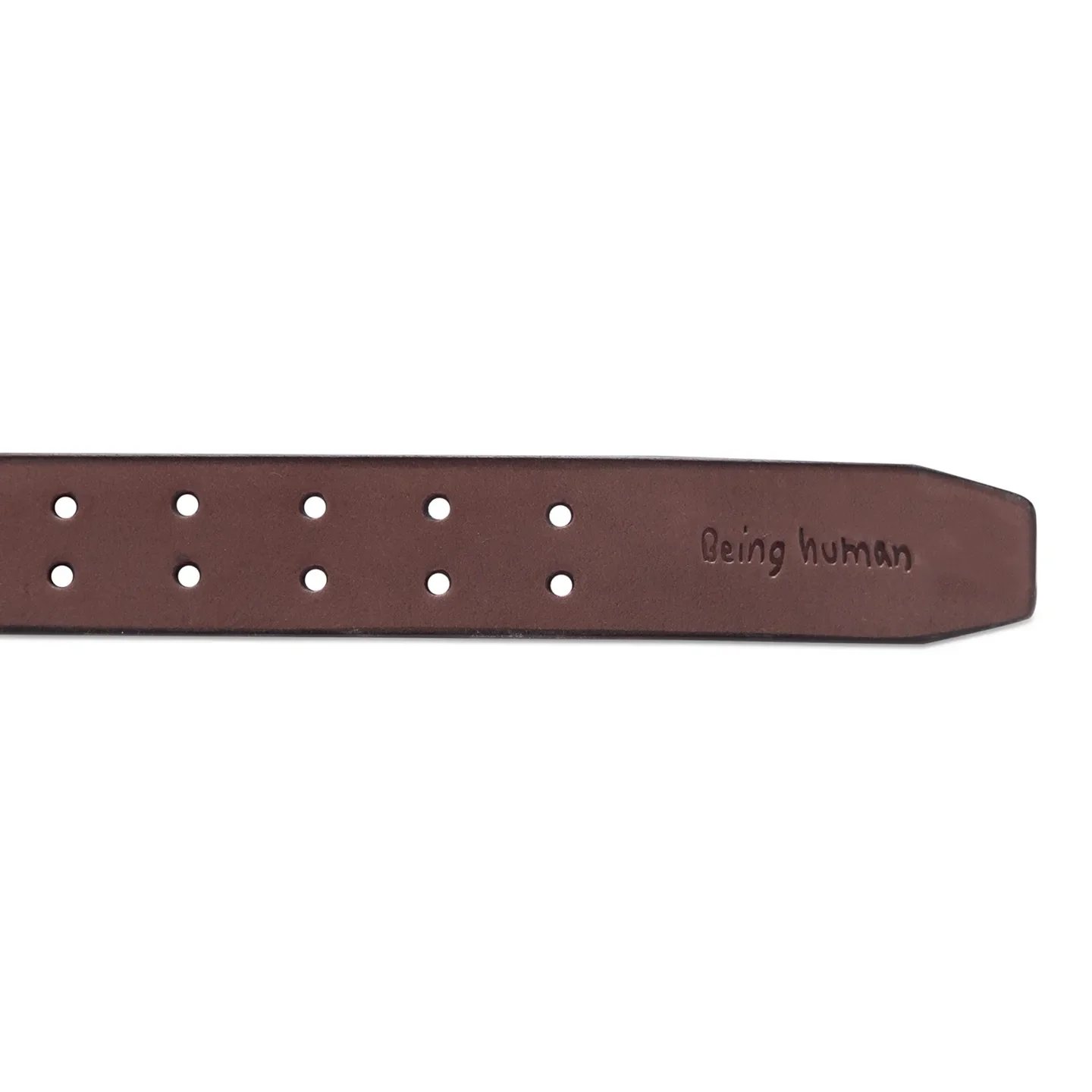 Dark Tan Leather Men's Belt By Being Human Clothing - Image 3