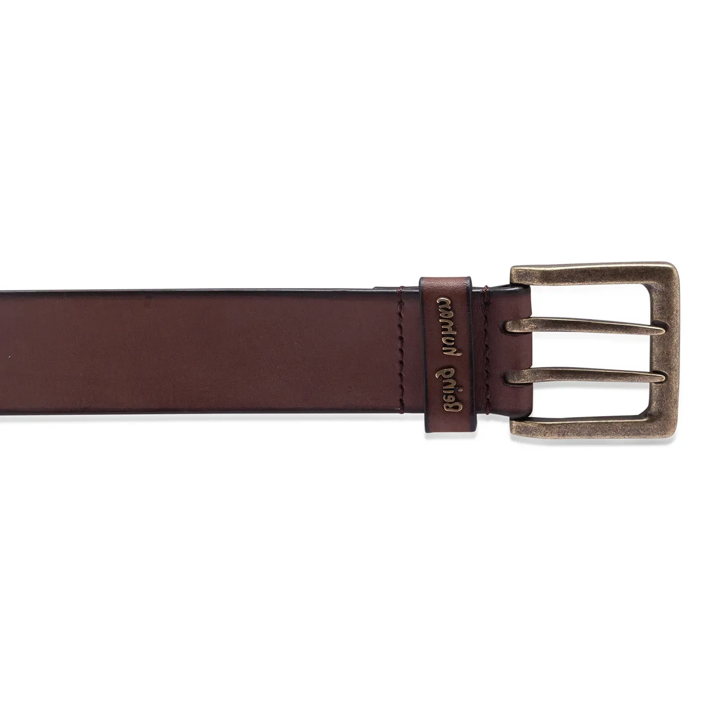 Dark Tan Leather Men's Belt By Being Human Clothing - Image 4