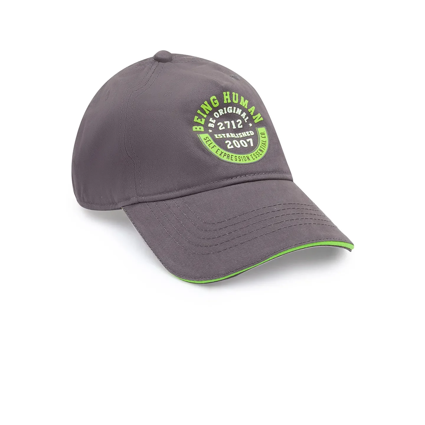 Dark Grey Cotton Unisex Cap by Being Human Clothing - Image 3