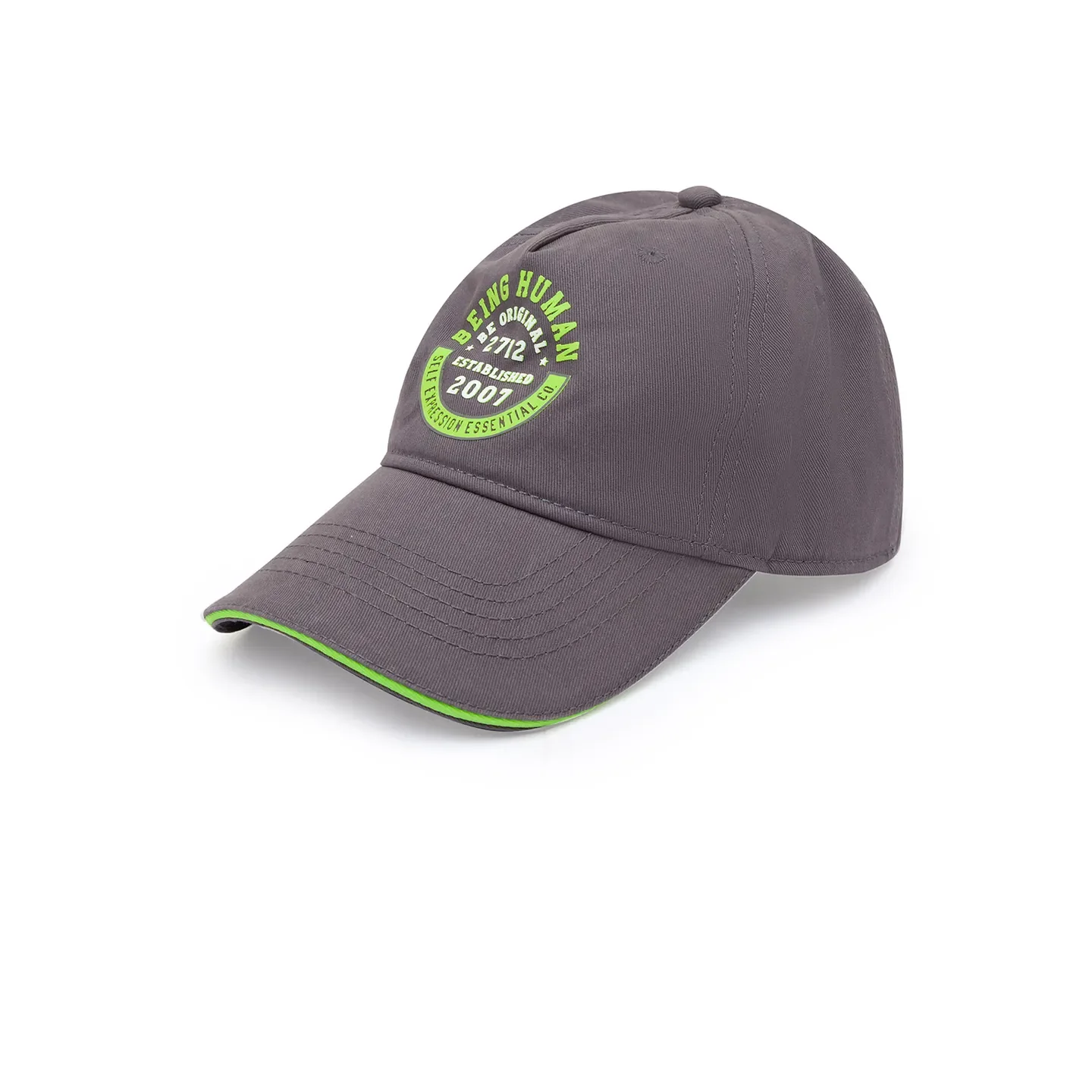Dark Grey Cotton Unisex Cap by Being Human Clothing - Image 4