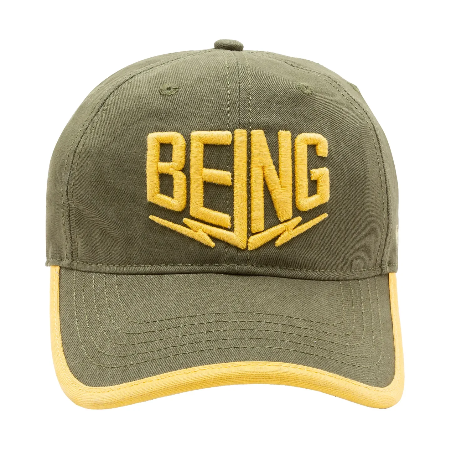 Dark  Olive Cotton Unisex Cap by Being Human Clothing