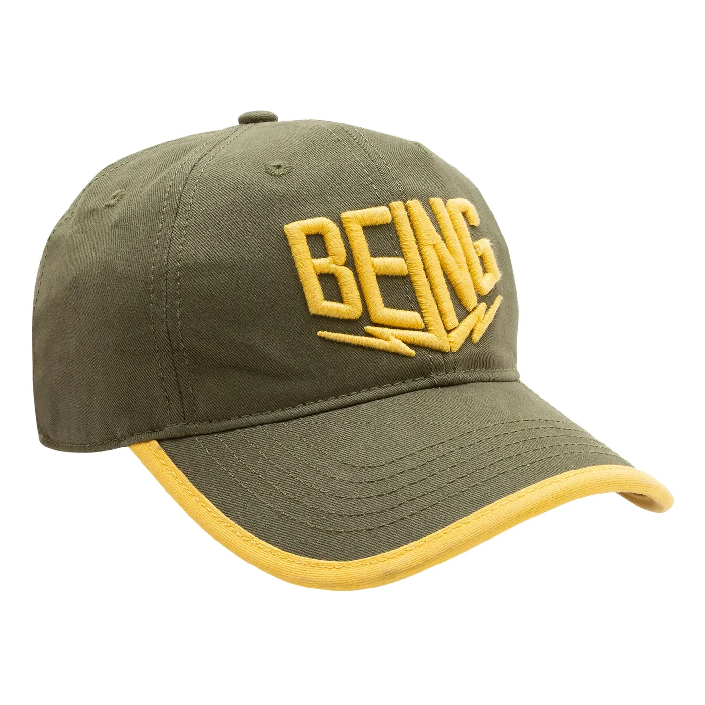 Dark  Olive Cotton Unisex Cap by Being Human Clothing - Image 2