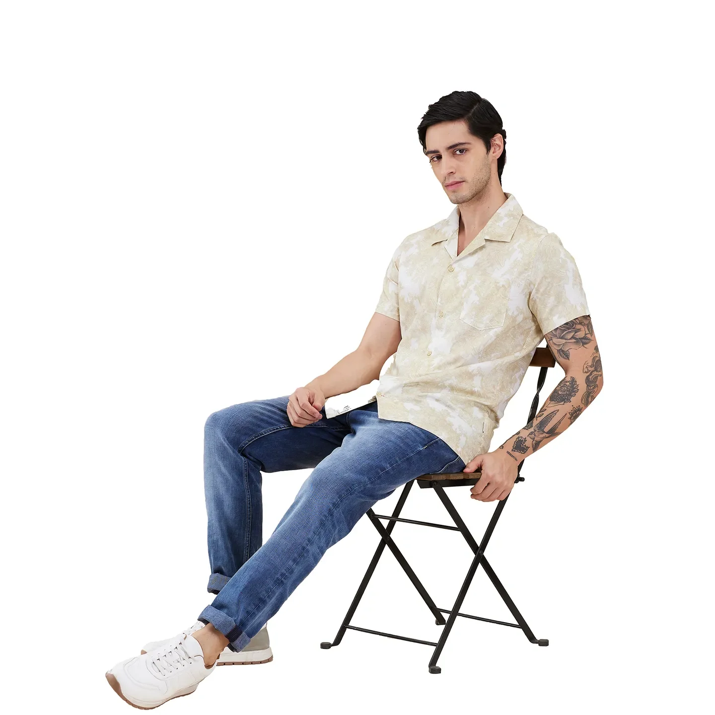 Green Regular Fit Regular Collar Men's Shirt by Being Human Clothing - Image 6