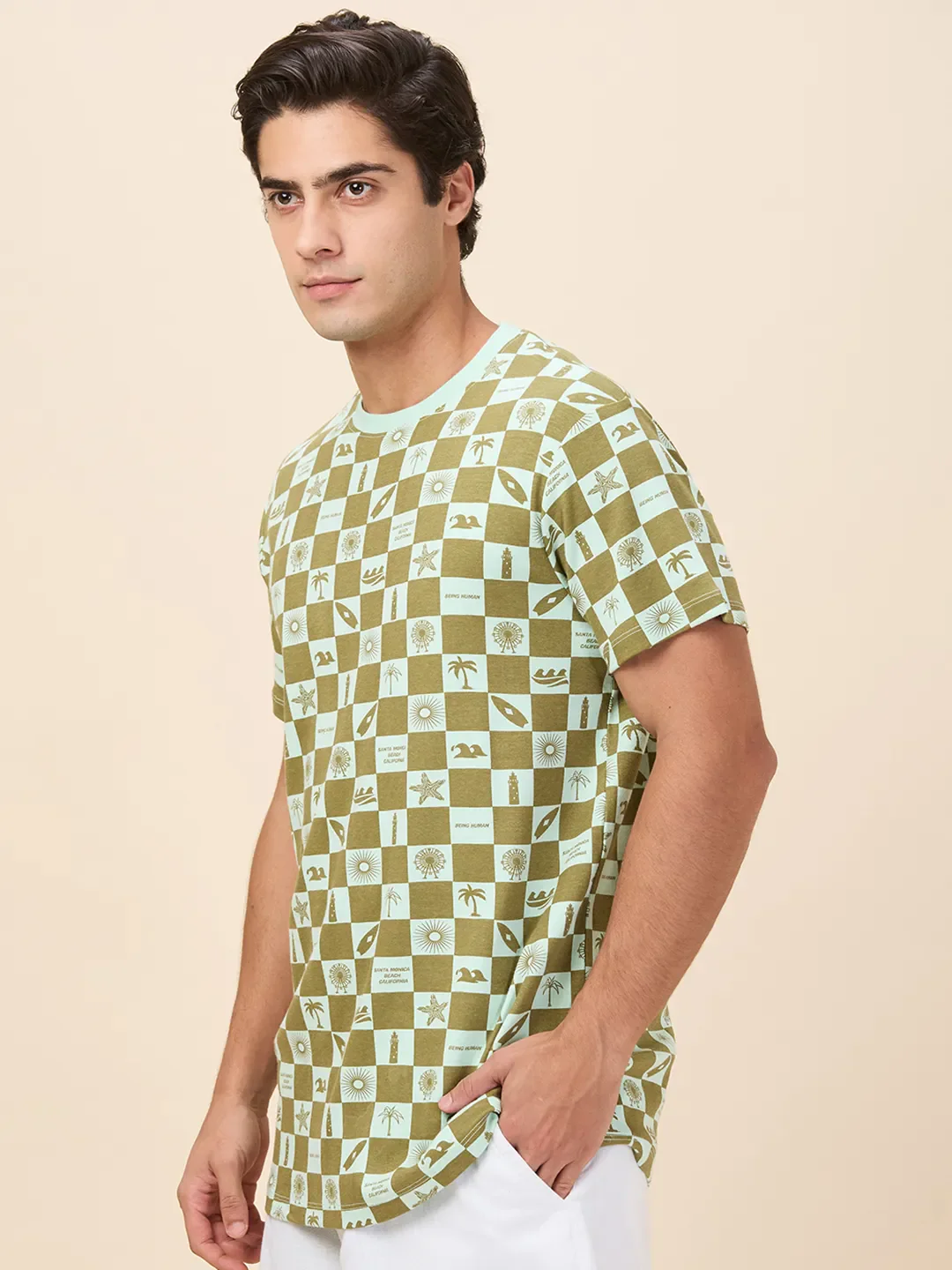 Mint Easy Fit Round Neck Men's T-Shirt by Being Human Clothing - Image 4