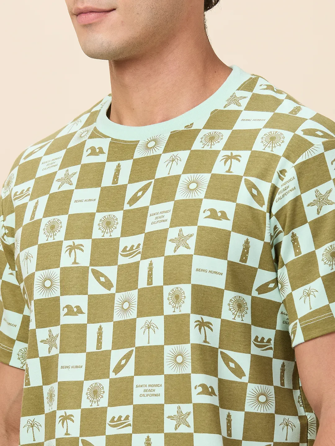 Mint Easy Fit Round Neck Men's T-Shirt by Being Human Clothing - Image 5