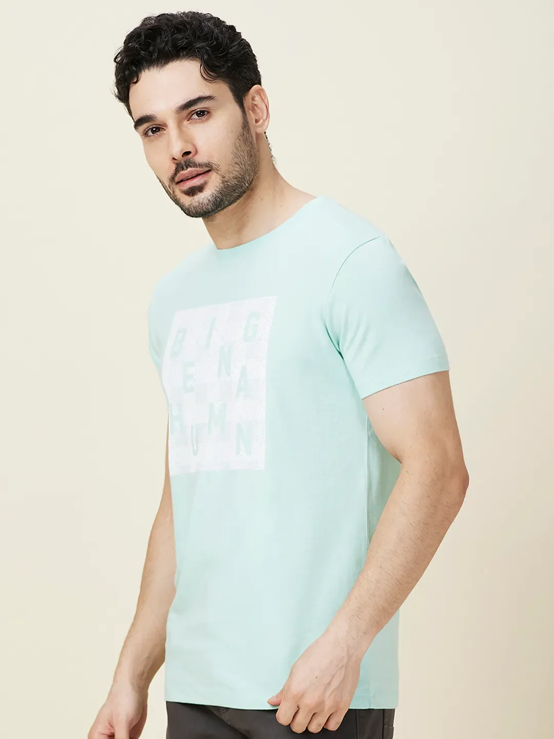 Mint Slim Fit Round Neck Men's T-Shirt by Being Human Clothing - Image 4