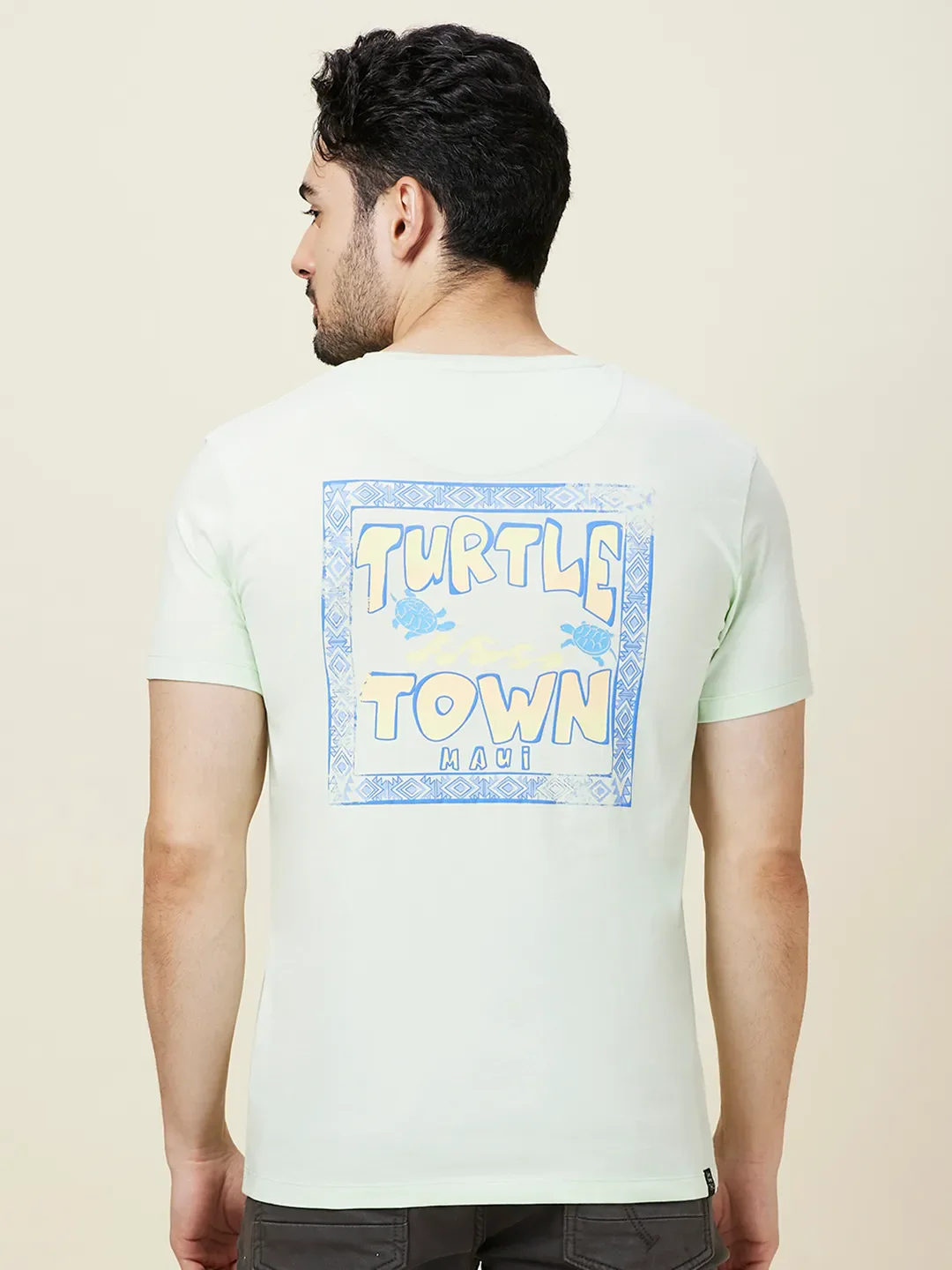 Mint Slim Fit Round Neck Men's T-Shirt by Being Human Clothing - Image 3