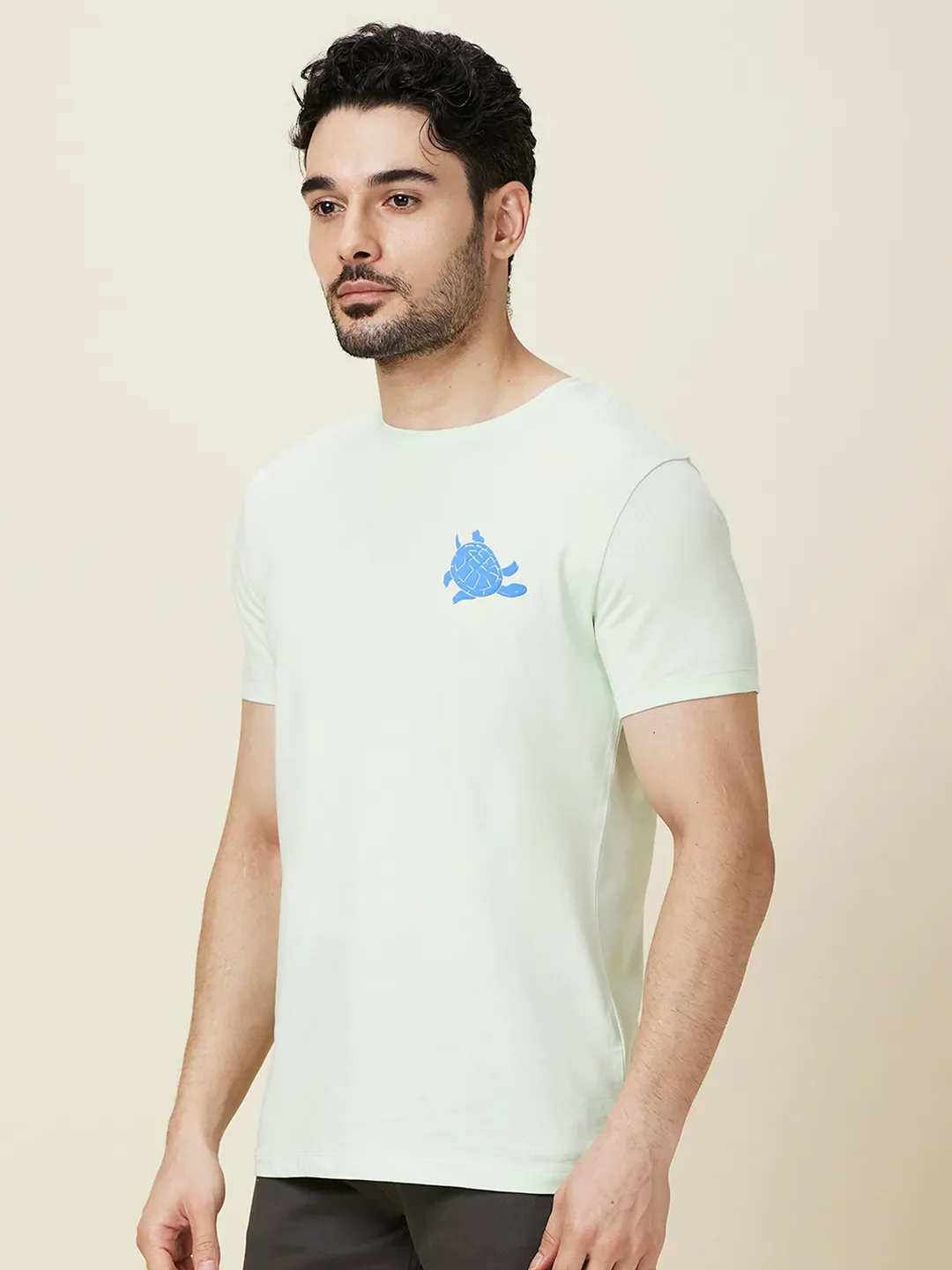 Mint Slim Fit Round Neck Men's T-Shirt by Being Human Clothing - Image 4