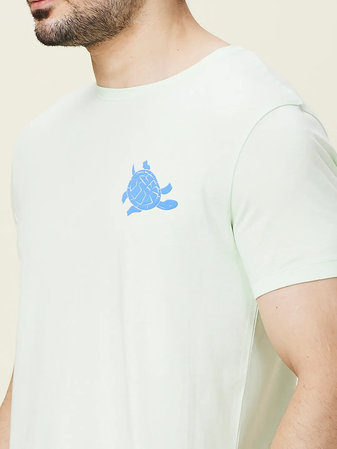 Mint Slim Fit Round Neck Men's T-Shirt by Being Human Clothing - Image 5