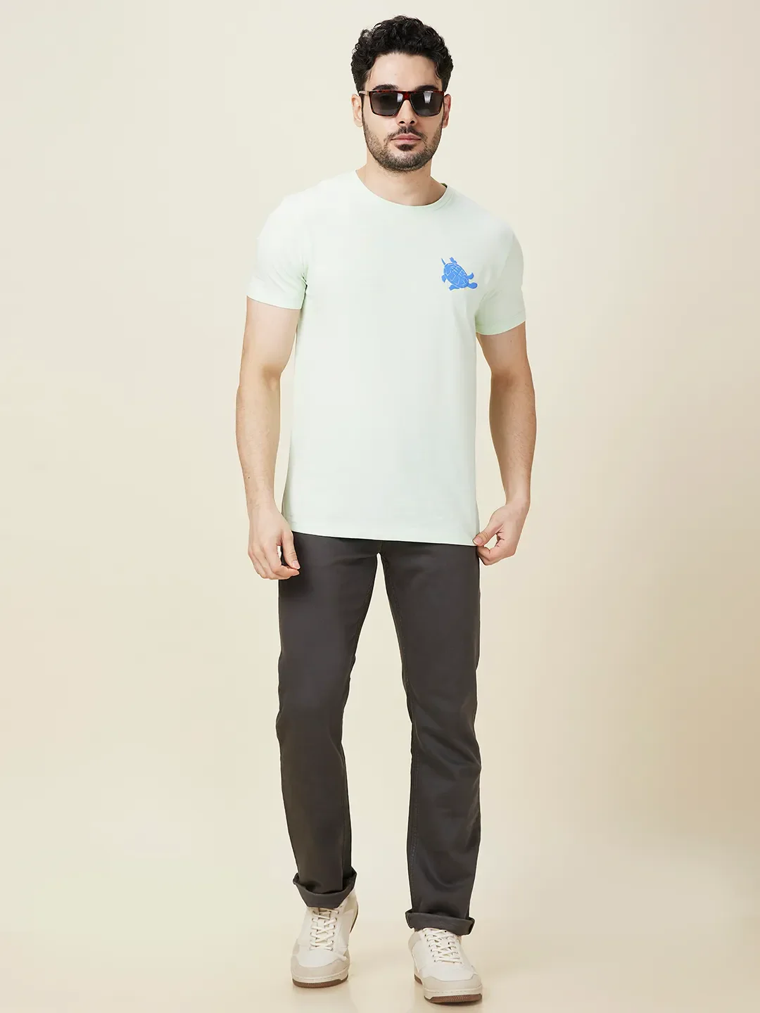 Mint Slim Fit Round Neck Men's T-Shirt by Being Human Clothing - Image 6