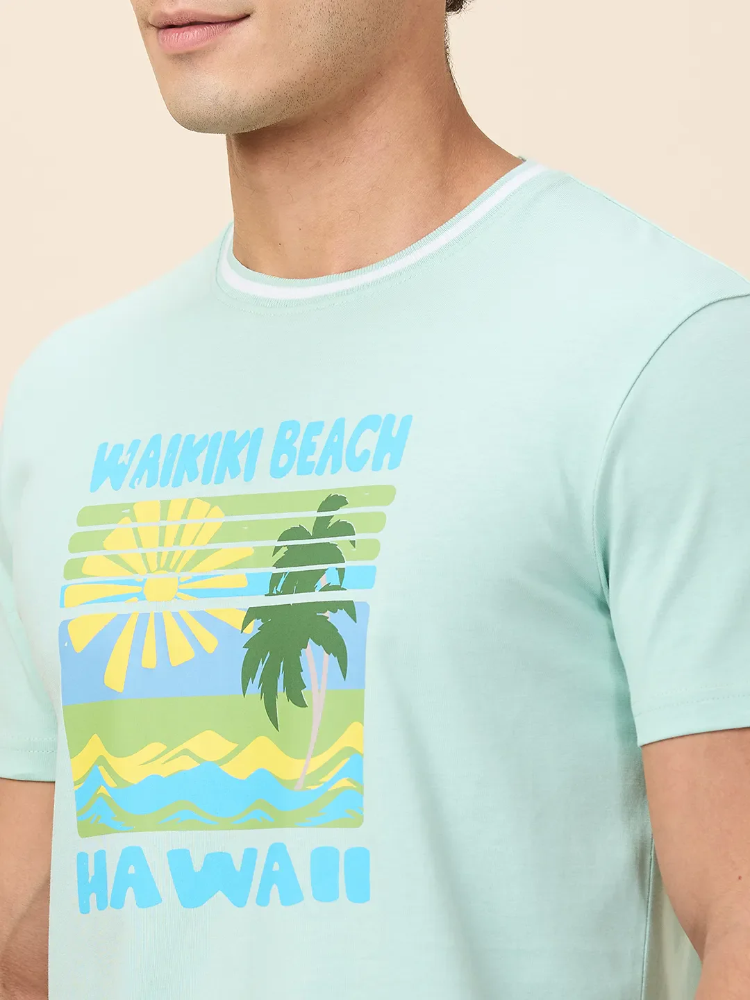 Mint Slim Fit Round Neck Men's T-Shirt by Being Human Clothing - Image 5