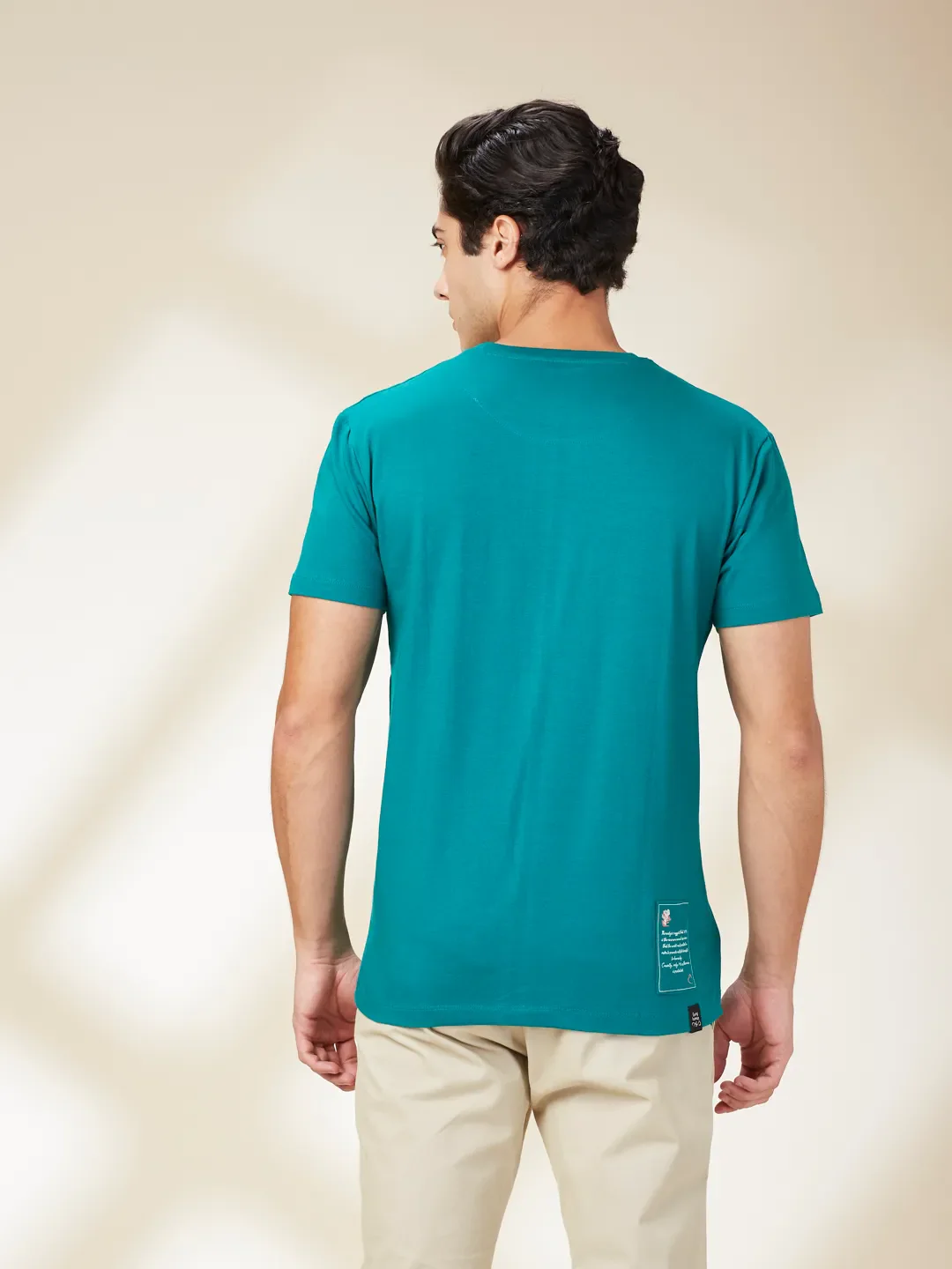 Green Lake Slim Fit Round Neck Men's T-Shirt by Being Human Clothing - Image 3