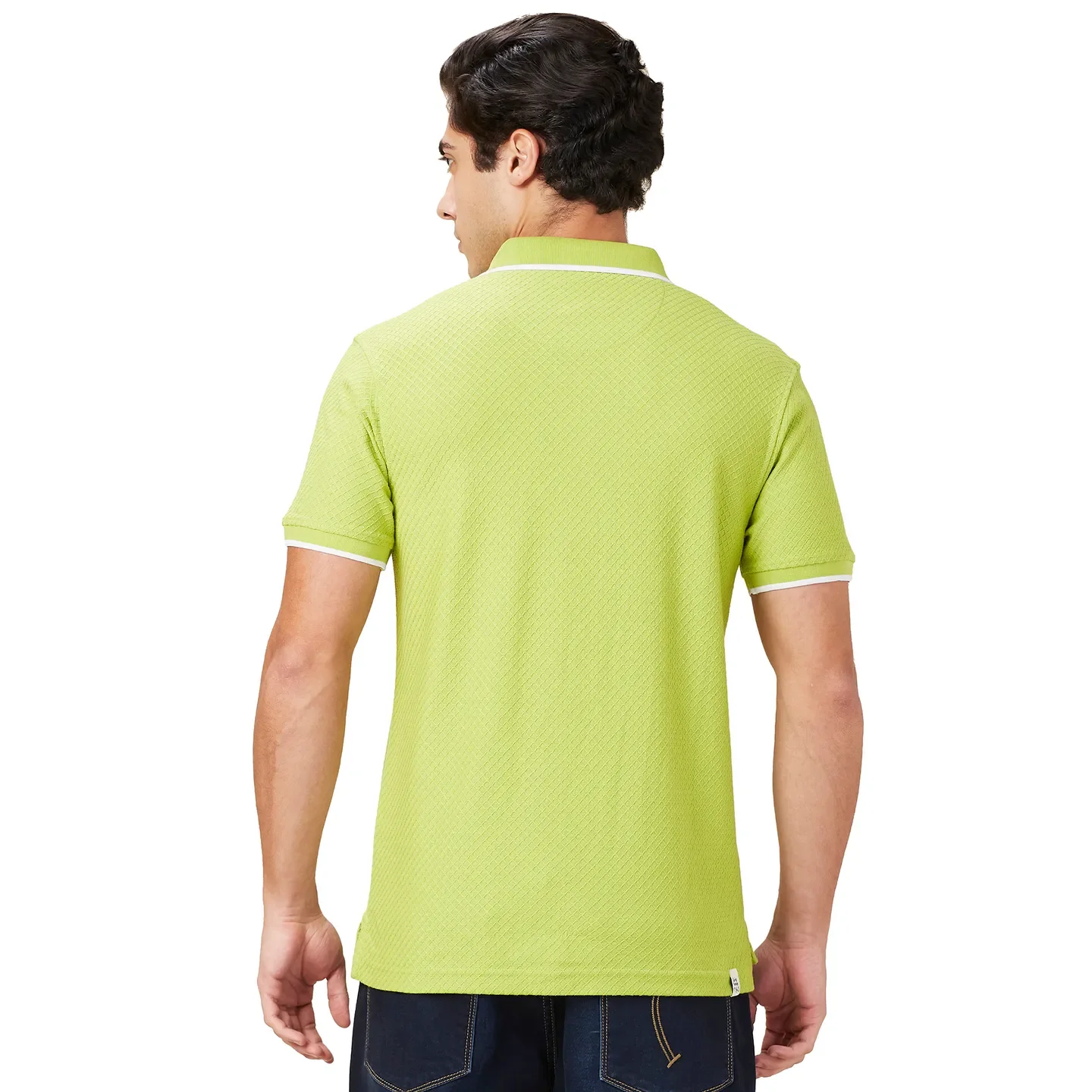 Green Regular Fit Men's Polo T-Shirt by Being Human Clothing - Image 3