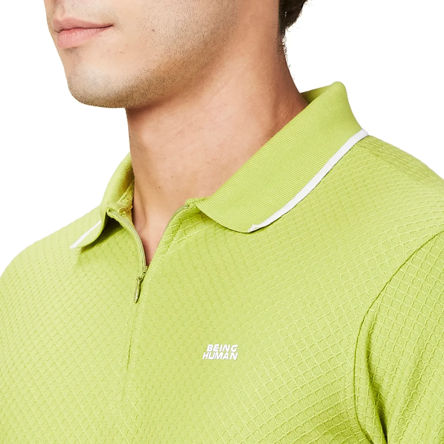 Green Regular Fit Men's Polo T-Shirt by Being Human Clothing - Image 5