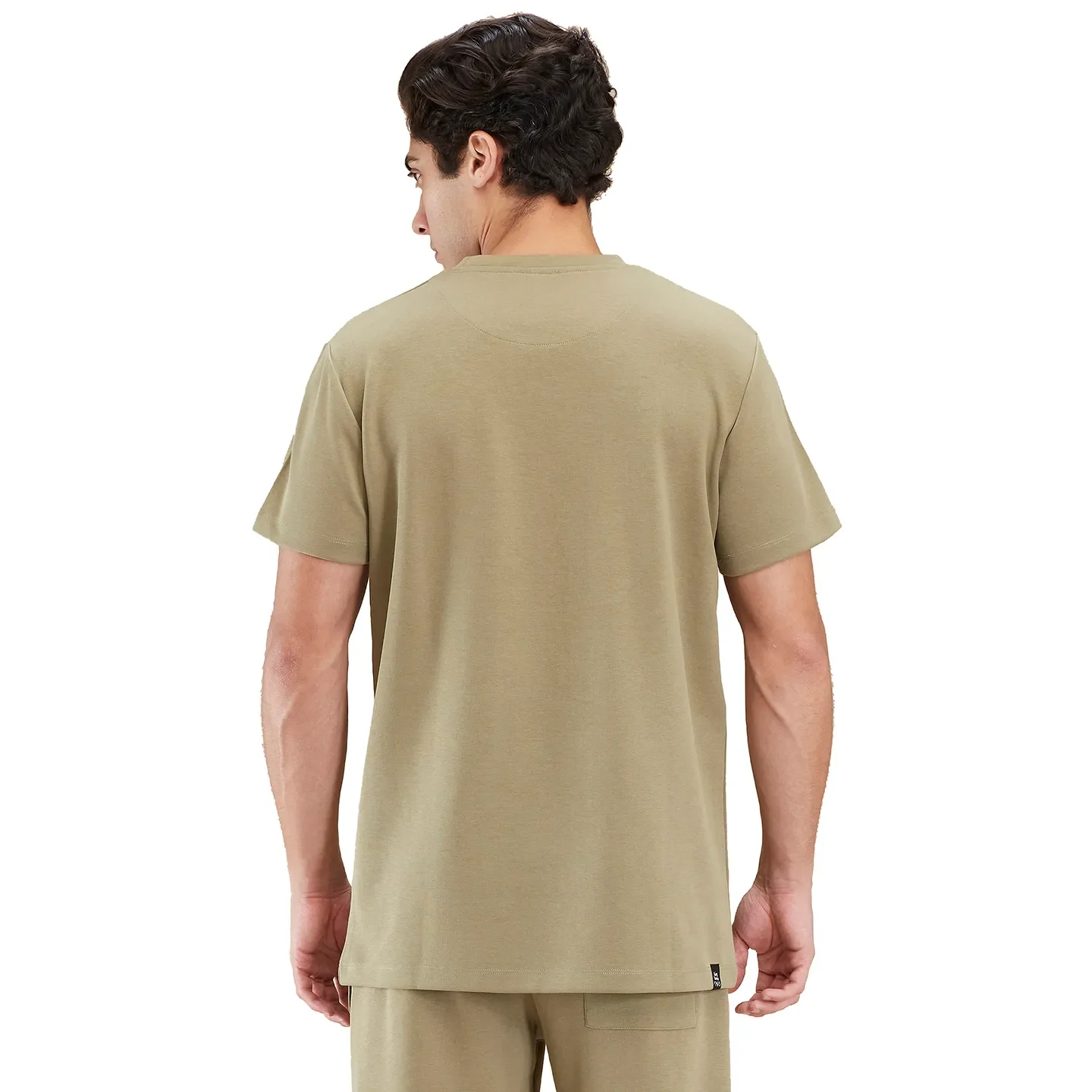 Olive Slim Fit Round Neck Men's T-Shirt by Being Human Clothing - Image 3