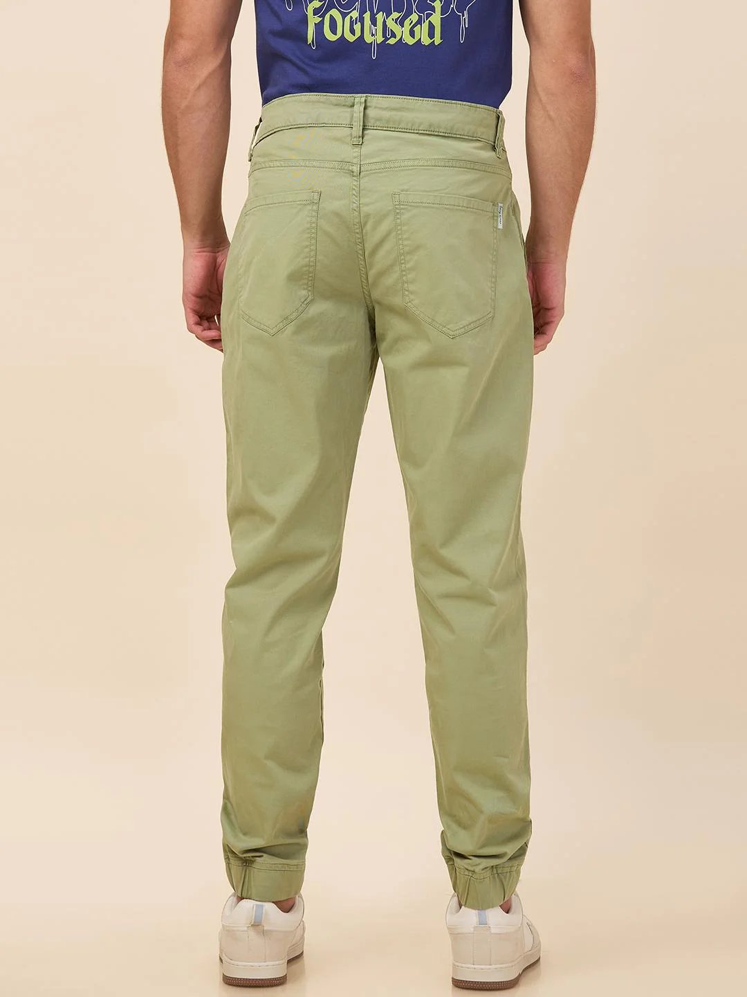 Green Regular Fit Joggers For Men By Being Human Clothing - Image 3