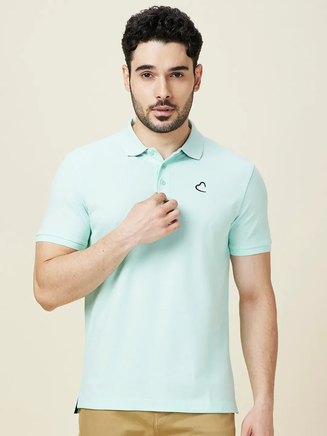 Mint Regular Fit Men's Polo T-shirt by Being Human Clothing