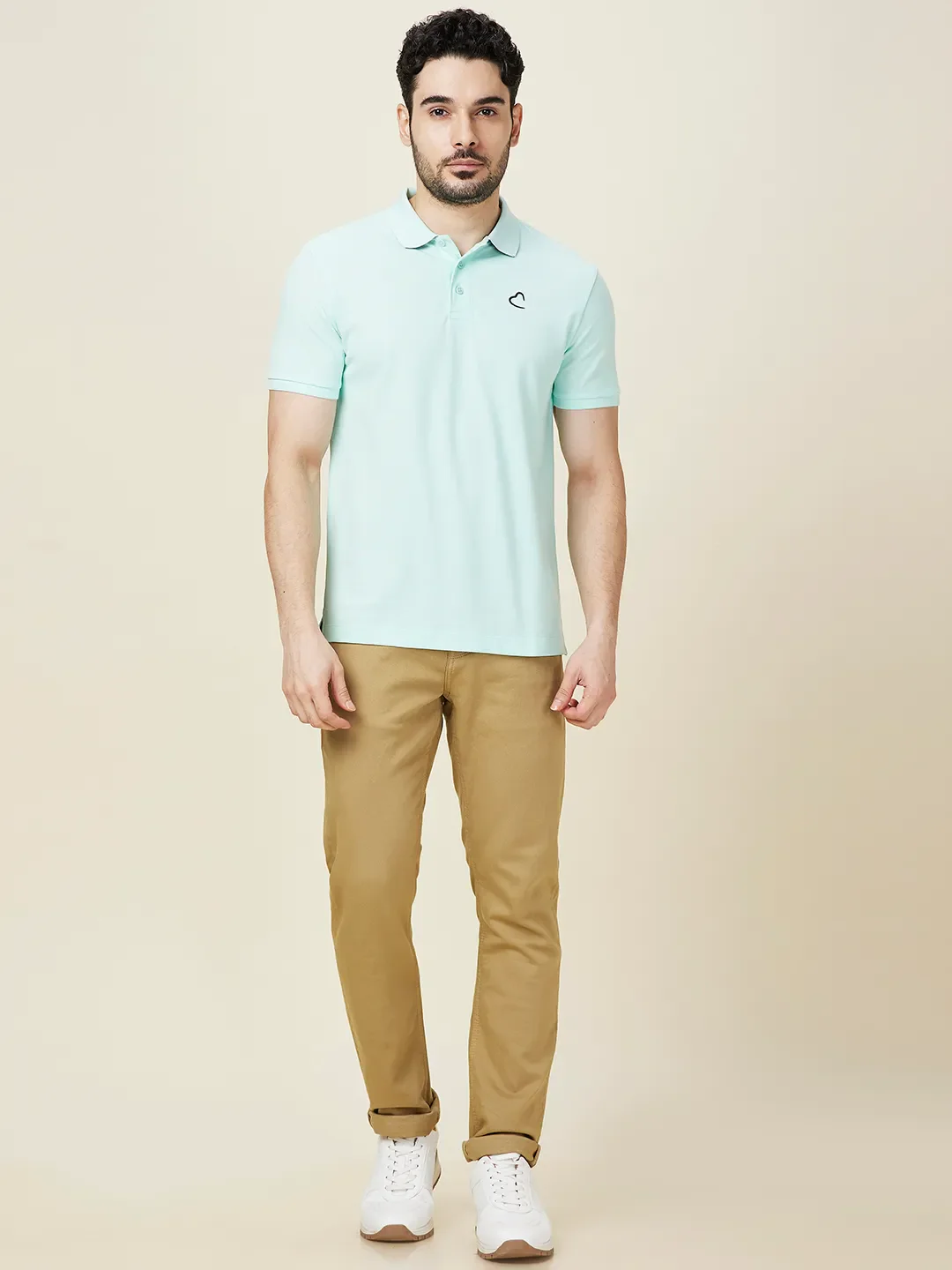 Mint Regular Fit Men's Polo T-shirt by Being Human Clothing - Image 2