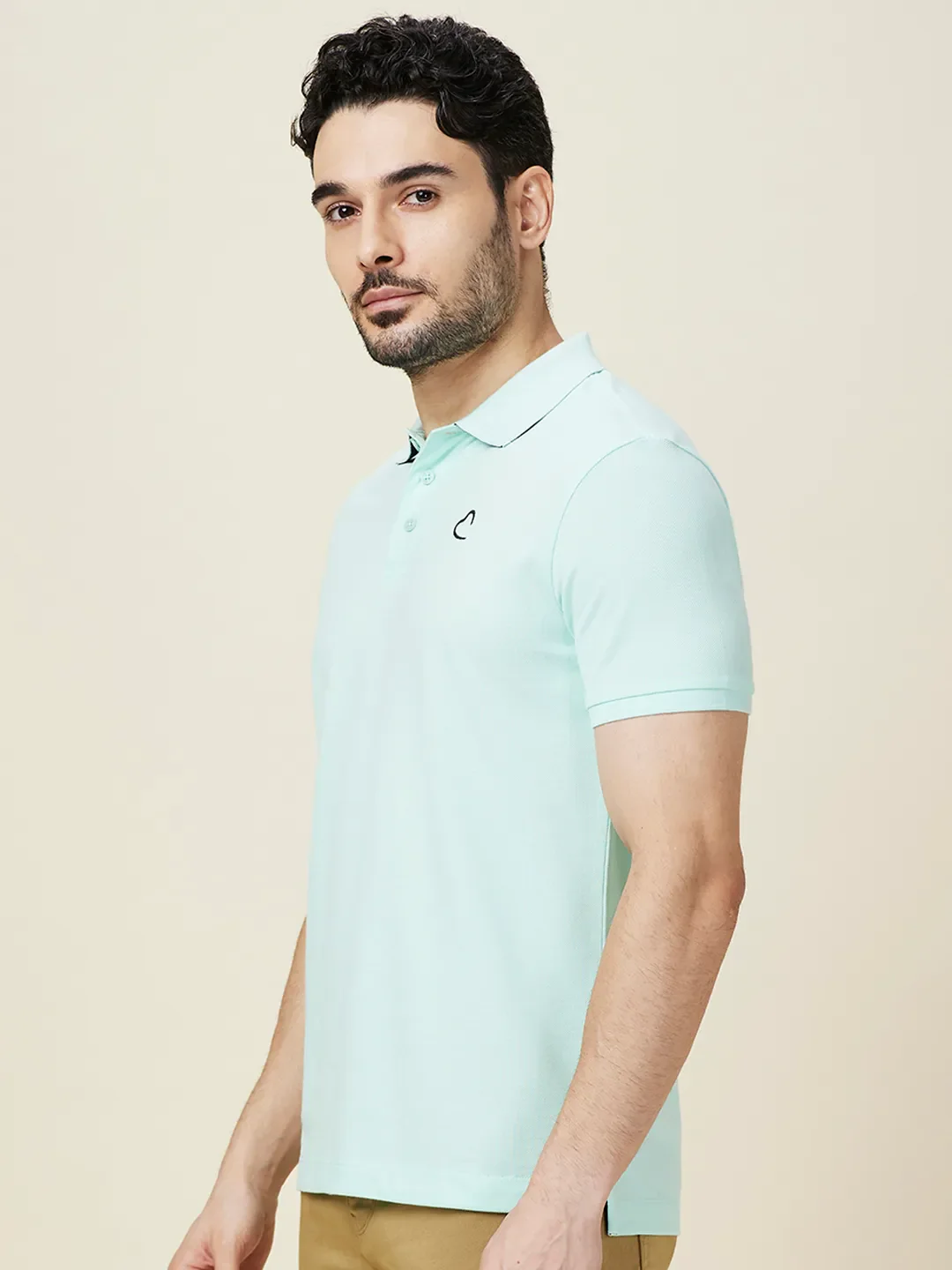 Mint Regular Fit Men's Polo T-shirt by Being Human Clothing - Image 4
