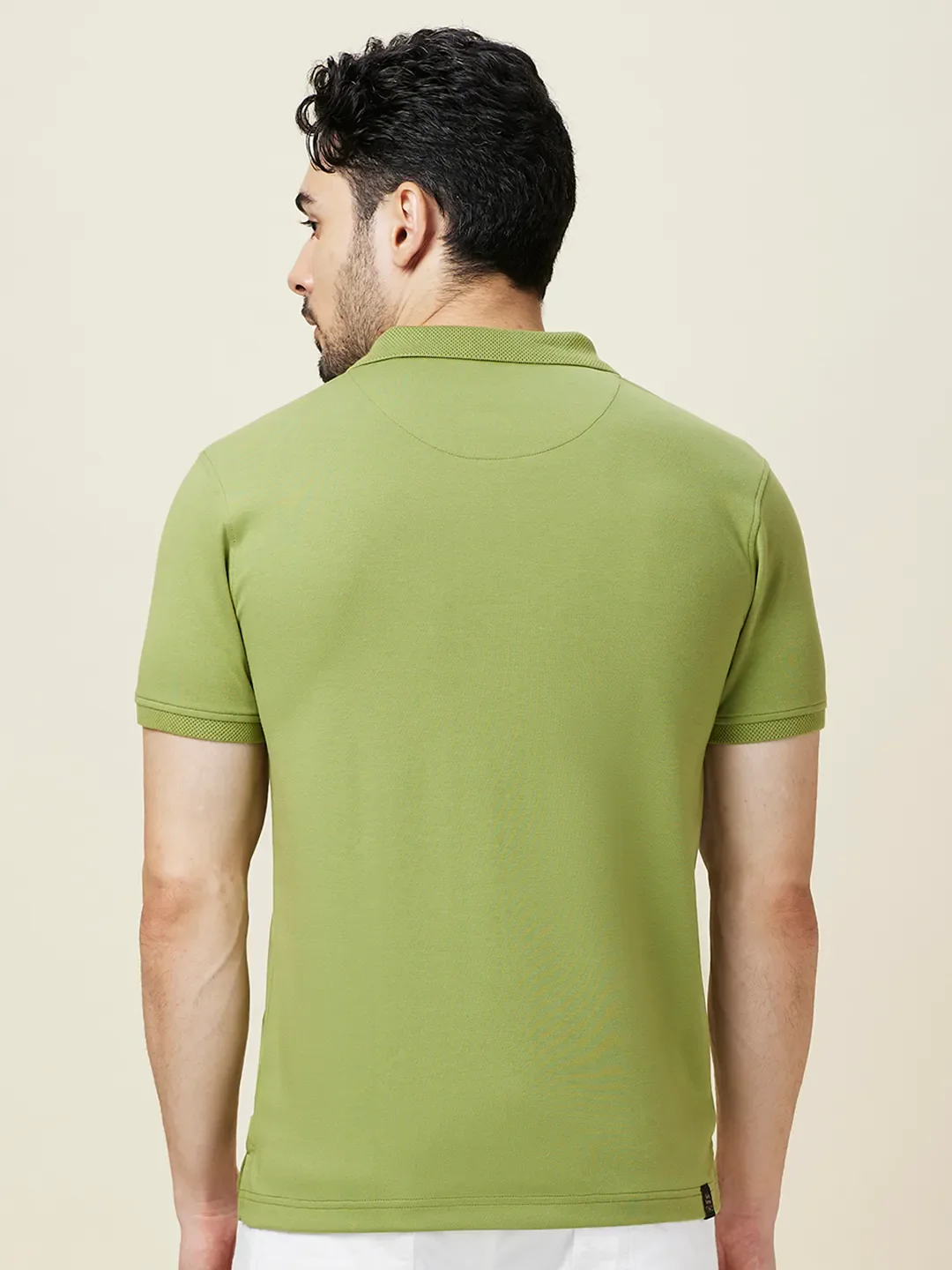 Green Regular Fit Men's Polo T-shirt by Being Human Clothing - Image 3
