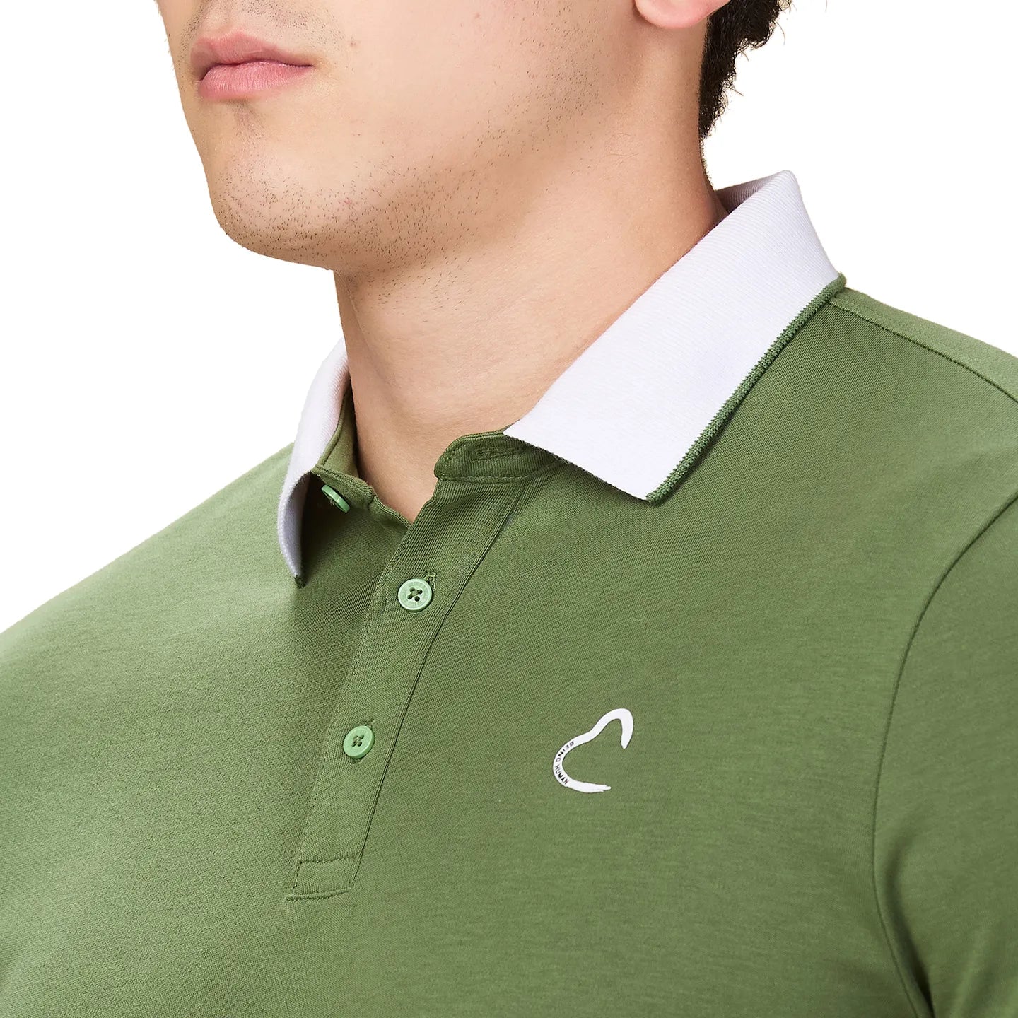 Olive Regular Fit Men's Polo T-shirt by Being Human Clothing - Image 5