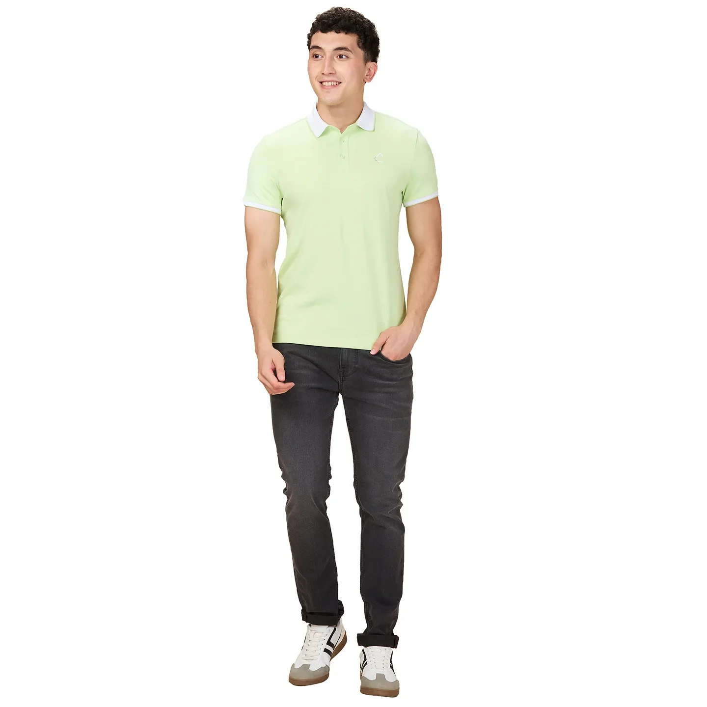 Green Regular Fit Men's Polo T-shirt by Being Human Clothing - Image 2