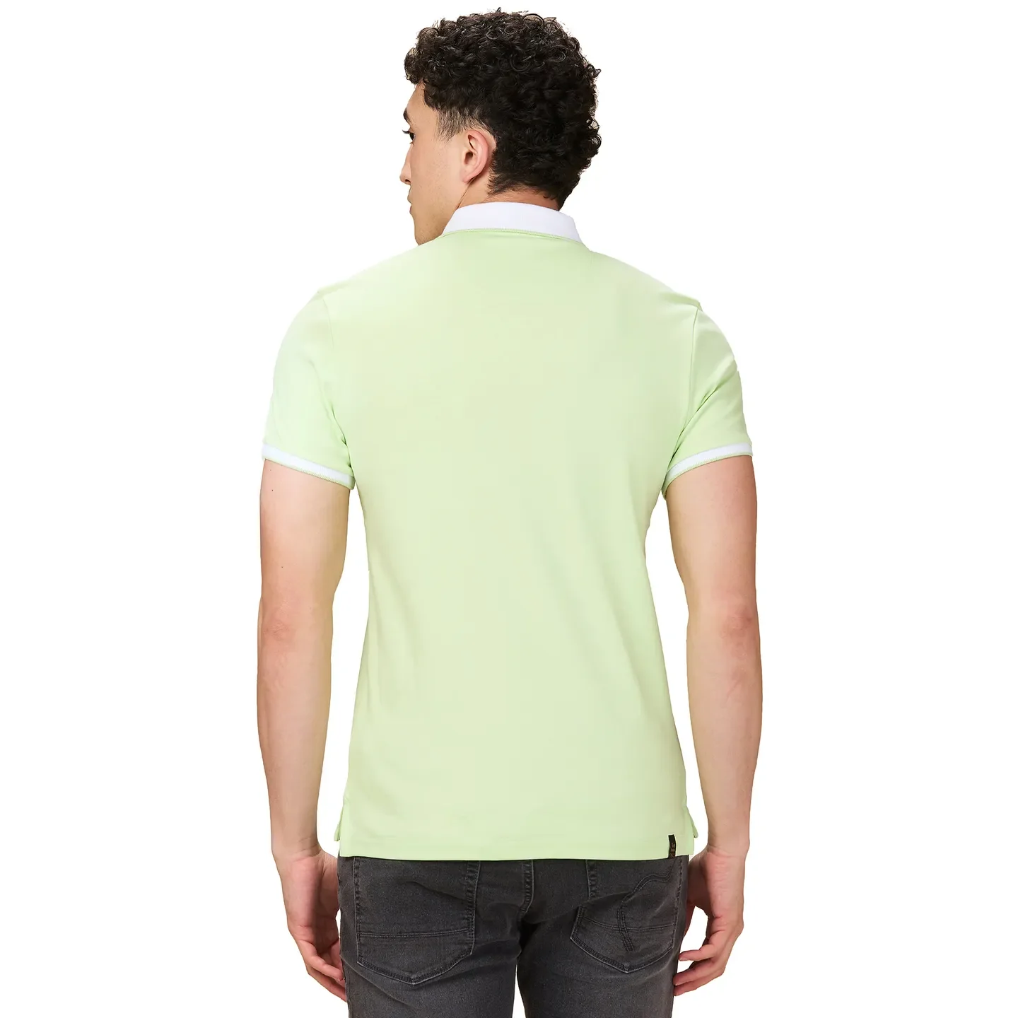 Green Regular Fit Men's Polo T-shirt by Being Human Clothing - Image 3