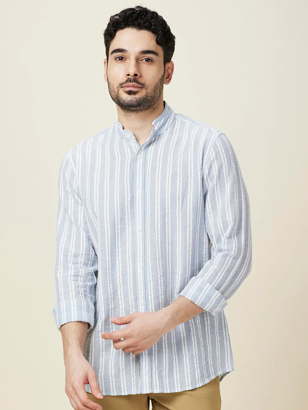 Teal Slim Fit Regular Collar Men's Shirt by Being Human Clothing - Image 3
