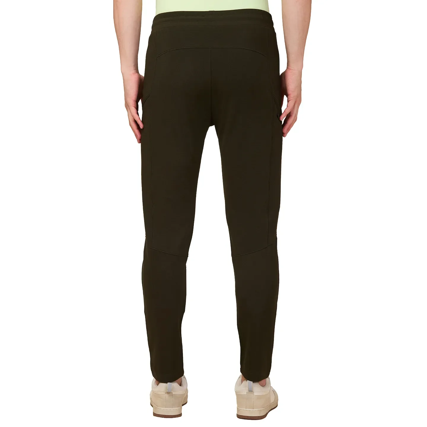 Olive Regular Fit Track Pants For Men By Being Human Clothing - Image 3