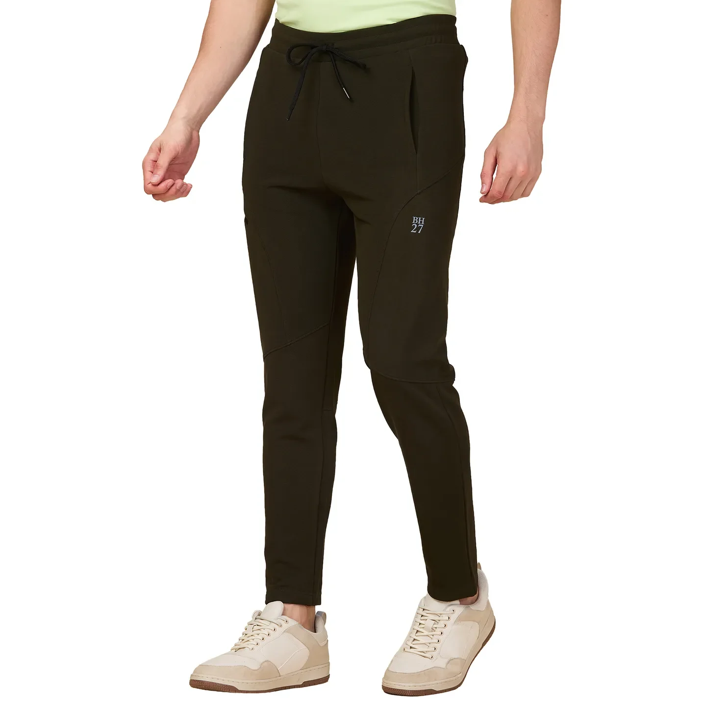 Olive Regular Fit Track Pants For Men By Being Human Clothing - Image 4
