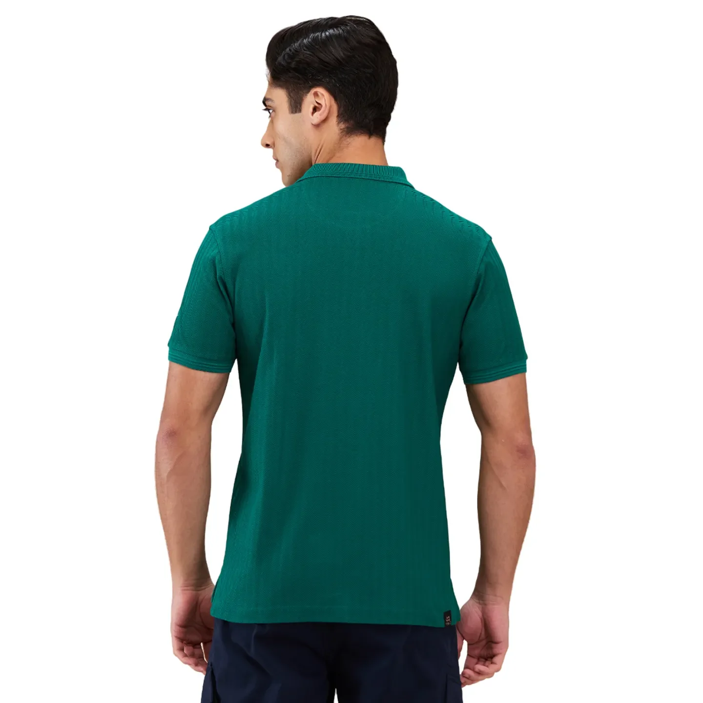 Green Regular Fit Men's Polo T-shirt by Being Human Clothing - Image 3