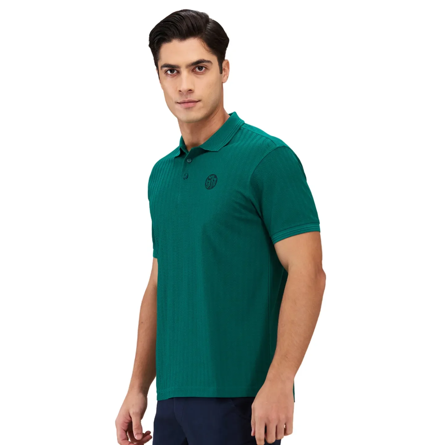 Green Regular Fit Men's Polo T-shirt by Being Human Clothing - Image 4