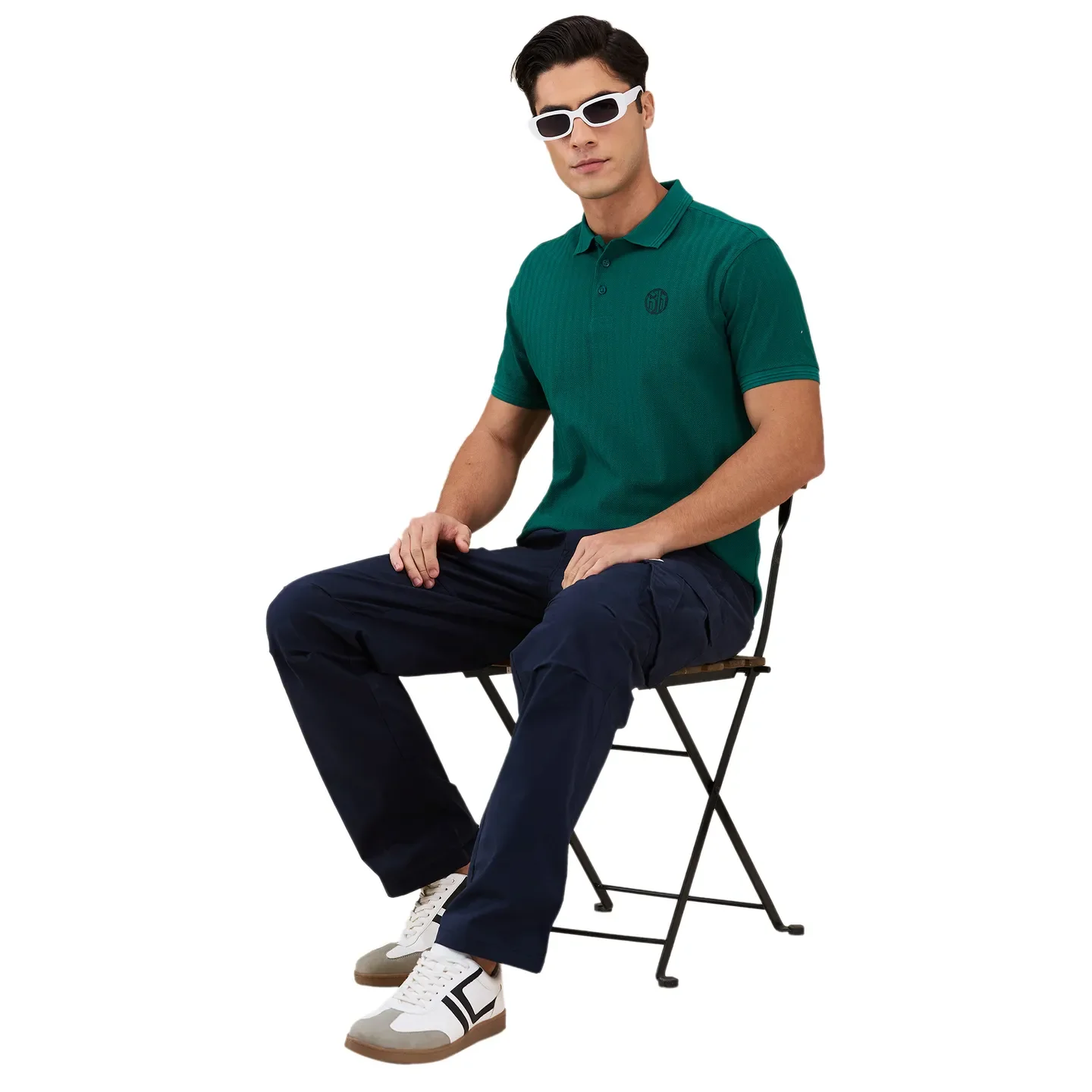 Green Regular Fit Men's Polo T-shirt by Being Human Clothing - Image 6
