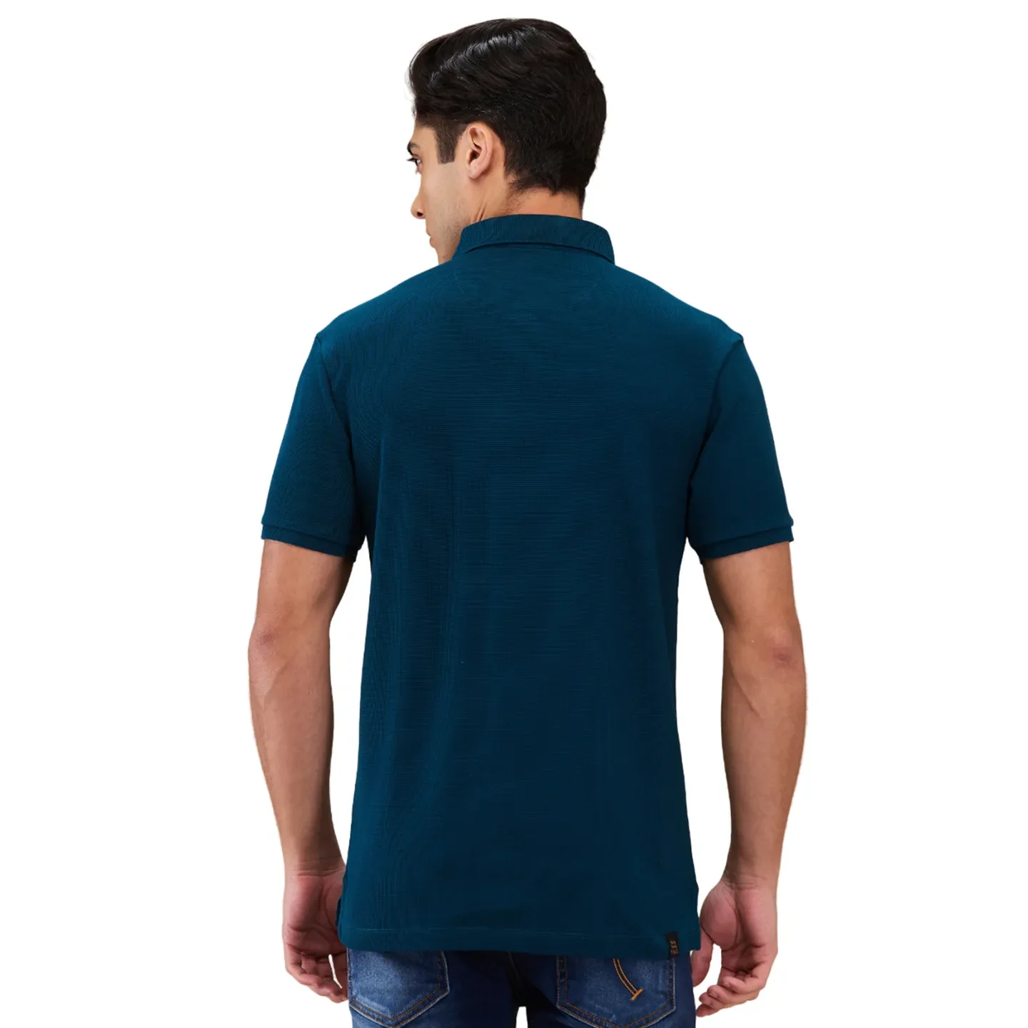 Teal Regular Fit Men's Polo T-shirt by Being Human Clothing - Image 3