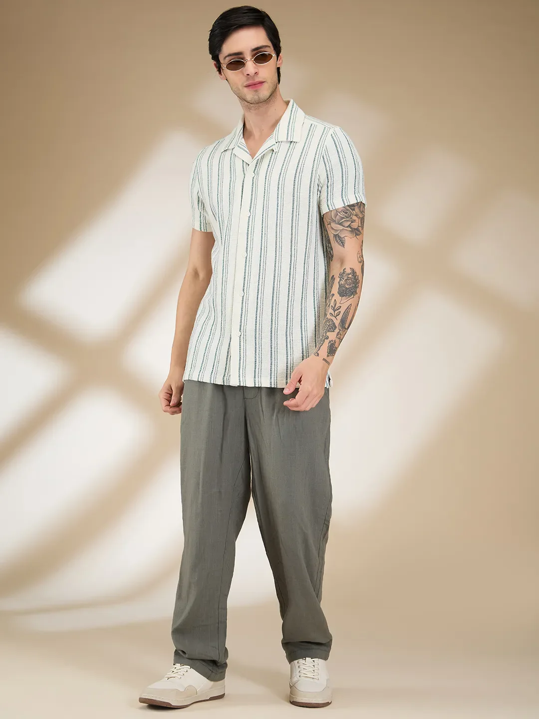 Olive Regular Fit Regular Collar Men's Shirt by Being Human Clothing - Image 6